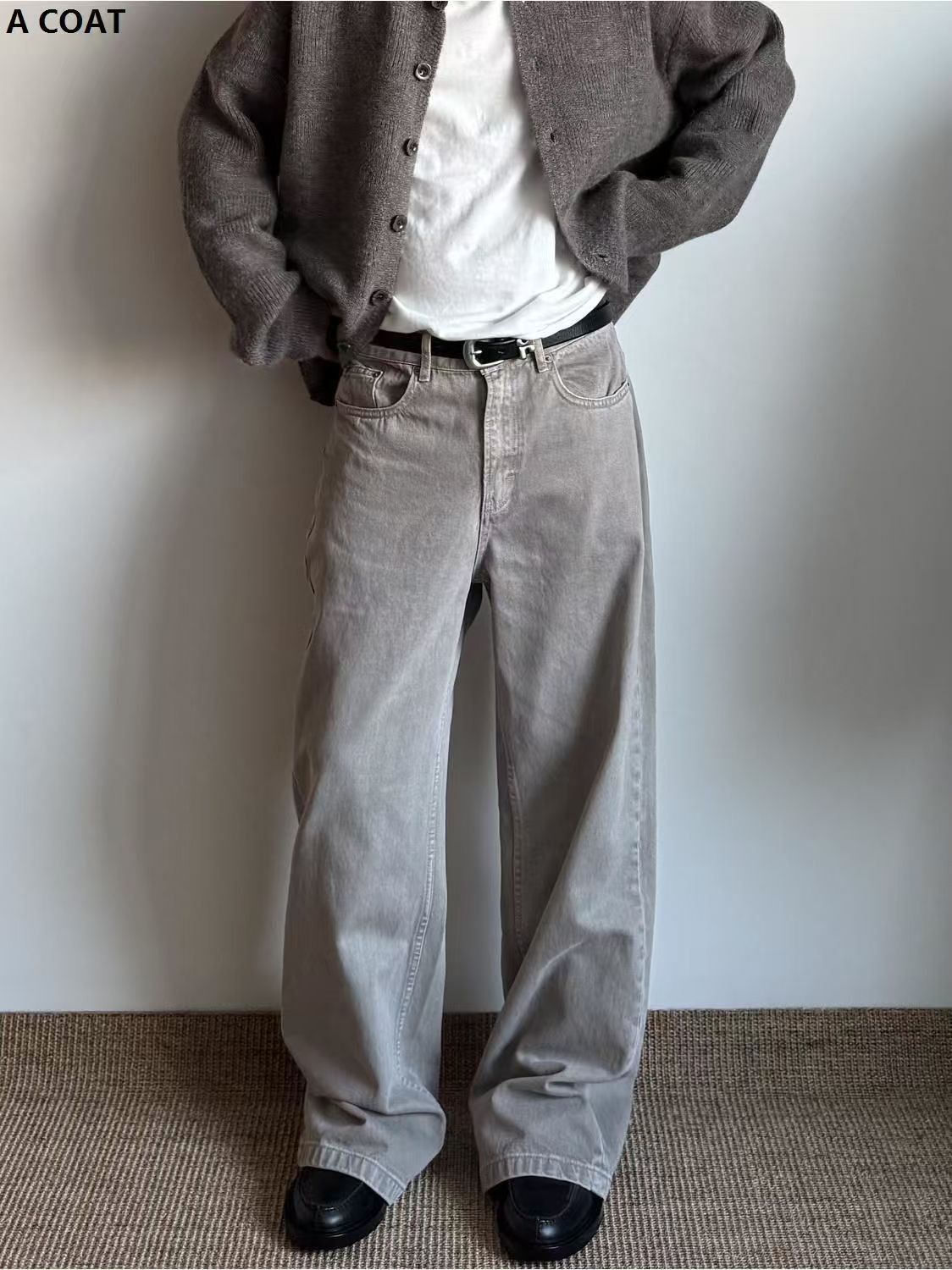 Vintage Washed Vintage Gray Straight-Leg Flared Jeans Size US 32 / EU 48 - 1 Thumbnail