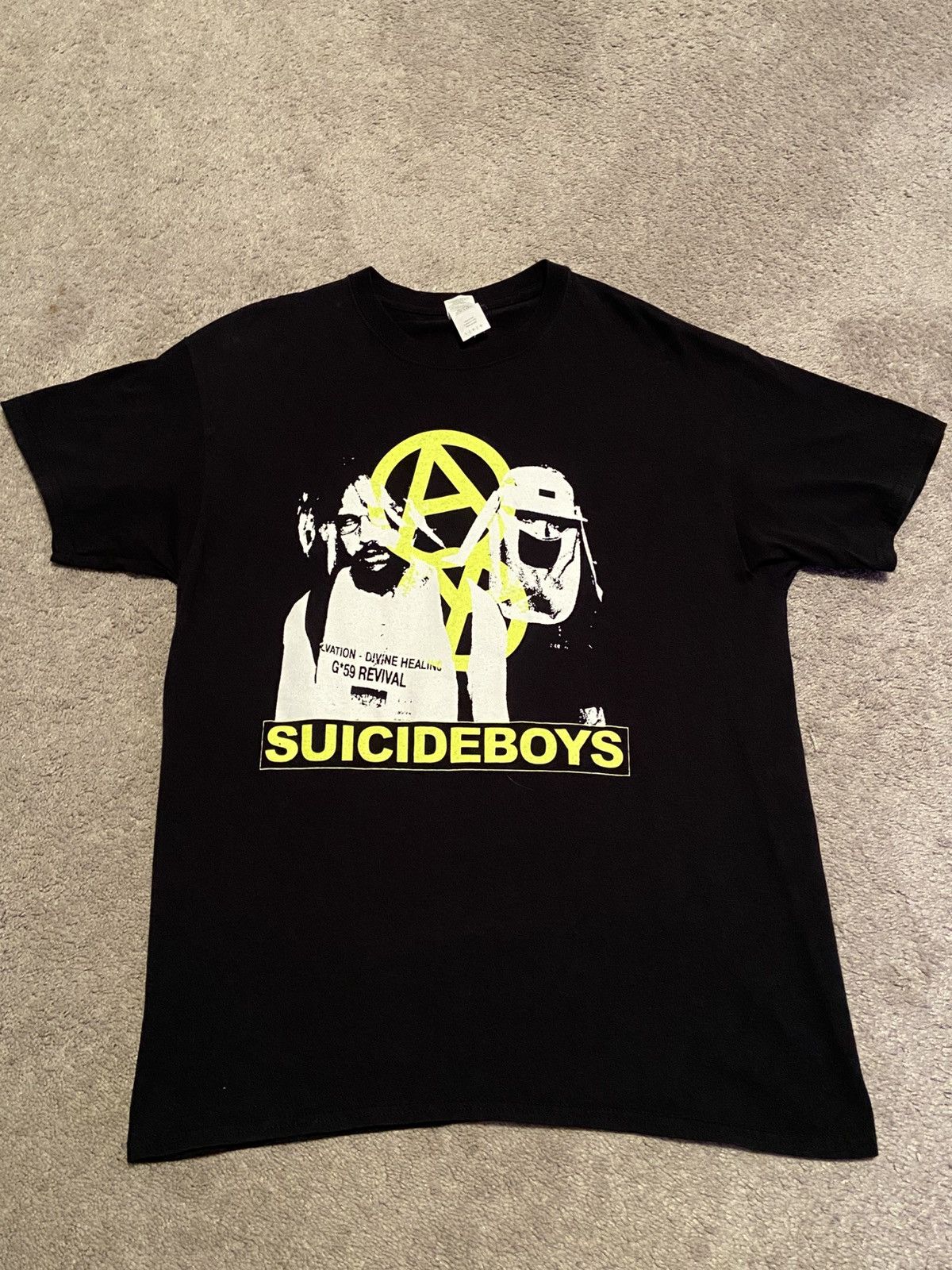 G59 Records T Shirt Red Short Sleeve Suicideboys Label Grey