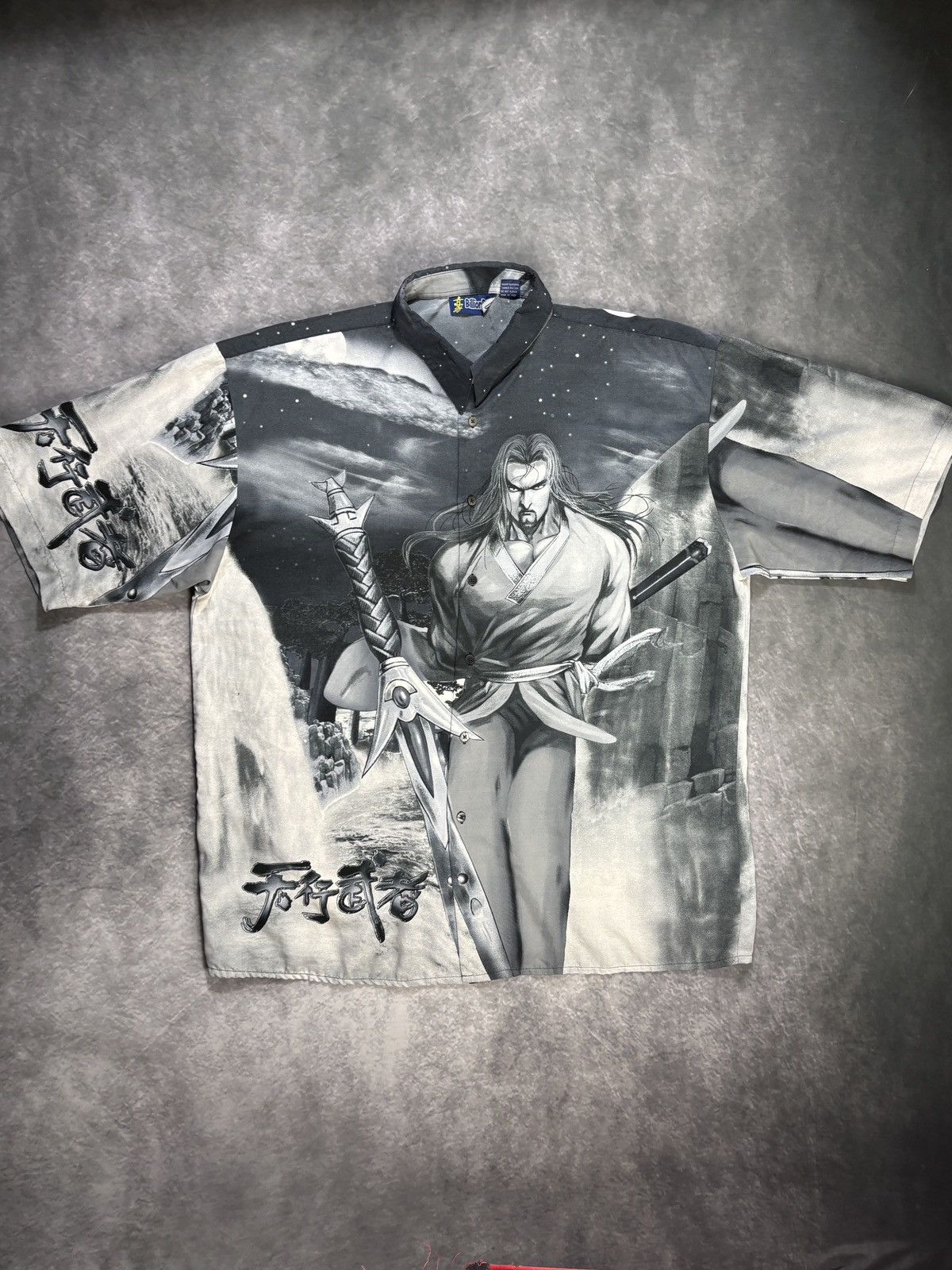 Japanese Brand × Vintage Vintage All Over Print Polo Shortsleeve Anime Edgy Y2K XL Size US XXL / EU 58 / 5 - 9 Thumbnail