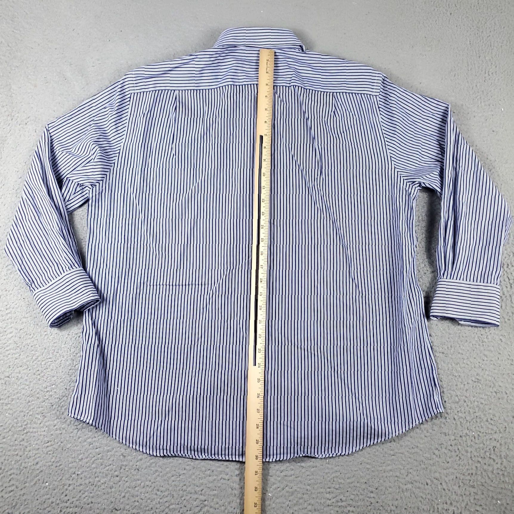 Tommy Bahama Tommy Bahama Dress Shirt Mens 17 Blue Striped Long Sleeve Button Up Classic Preppy Size 46R - 3 Thumbnail