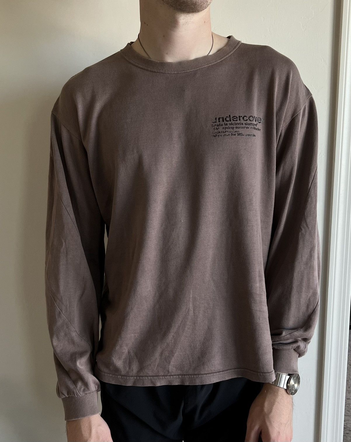 image of Undercover Wet Summer 1998 Long Sleeve in Grey, Men's (Size Medium)
