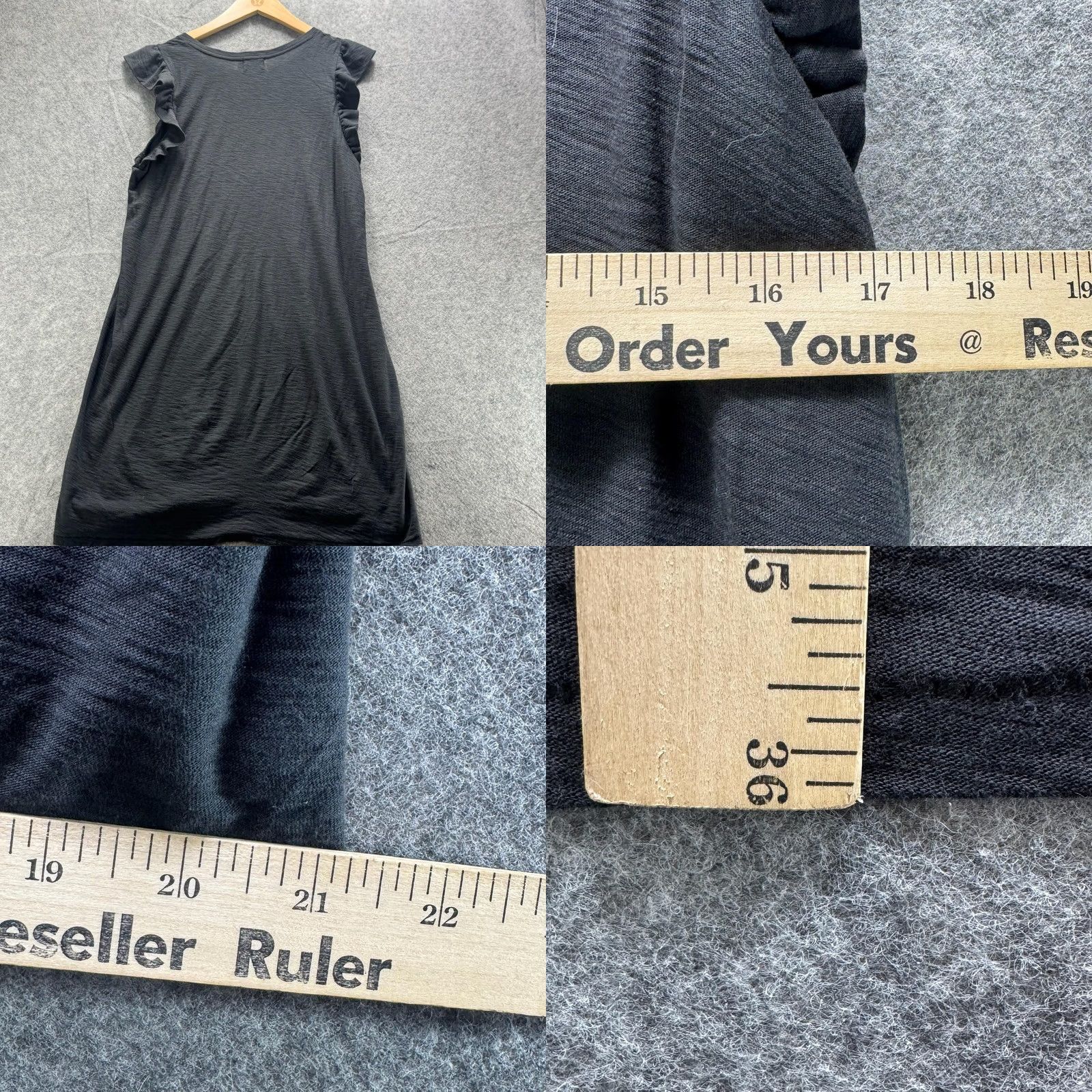 Nation LTD Nation LTD Dress Womens L Black Pima Cotton Jersey Flutter Ruffle Tank Short Size L / US 10 / IT 46 - 8 Thumbnail
