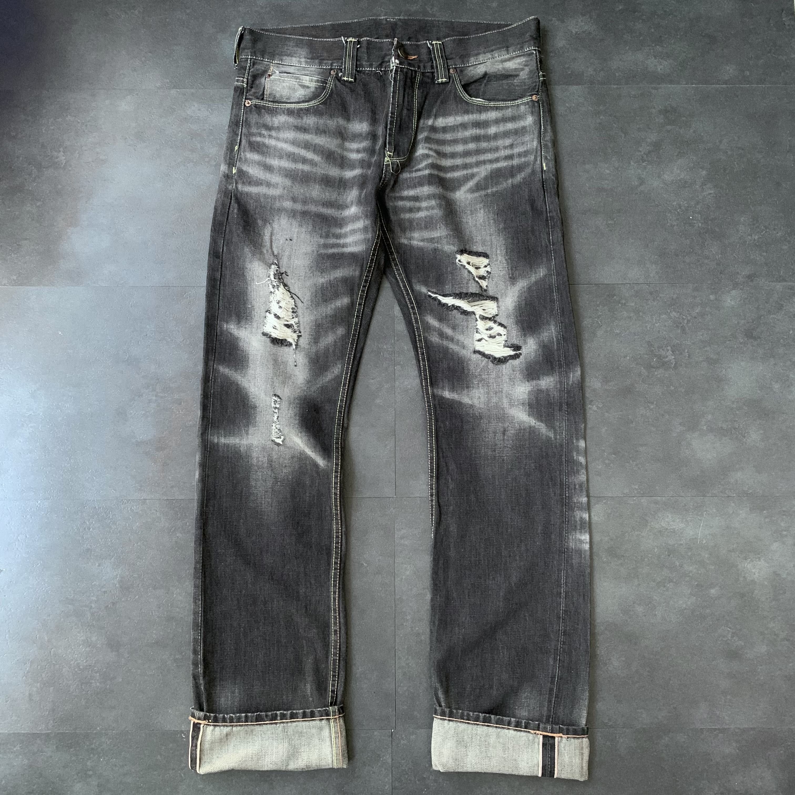 Japanese Brand Hardly Ever's Faded Denim Selvedge Pants Size US 36 / EU 52 - 1 Thumbnail