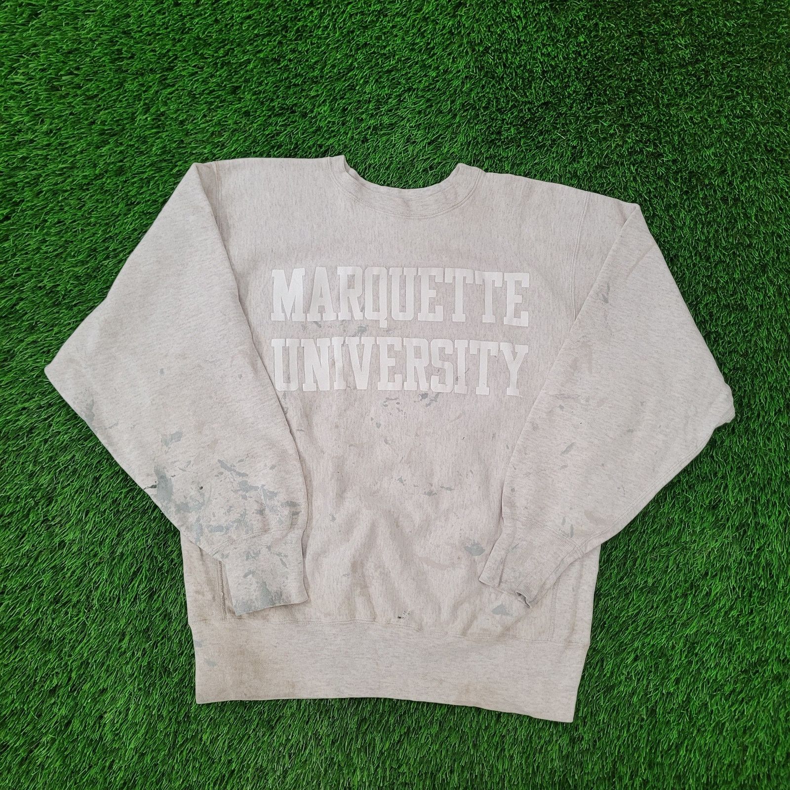 Champion Vintage 80s Marquette Sweatshirt L/XL 23x24 Boxy Champion Size US XL / EU 56 / 4 - 1 Thumbnail
