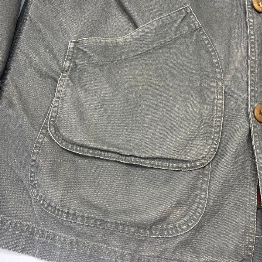 Vintage VINTAGE L.L.Bean Original Field Chore Coat Olive 187061 Removable Wool Plaid Lining 7950 XL Green Canvas Wool Regular Button Size US XL / EU 56 / 4 - 6 Thumbnail
