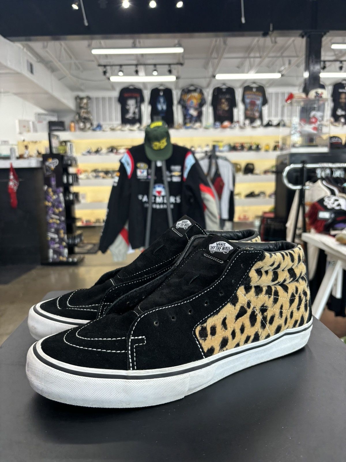 Supreme × Vans Vans Sk8-Mid Supreme leopard Velvet Black Sz. 13 