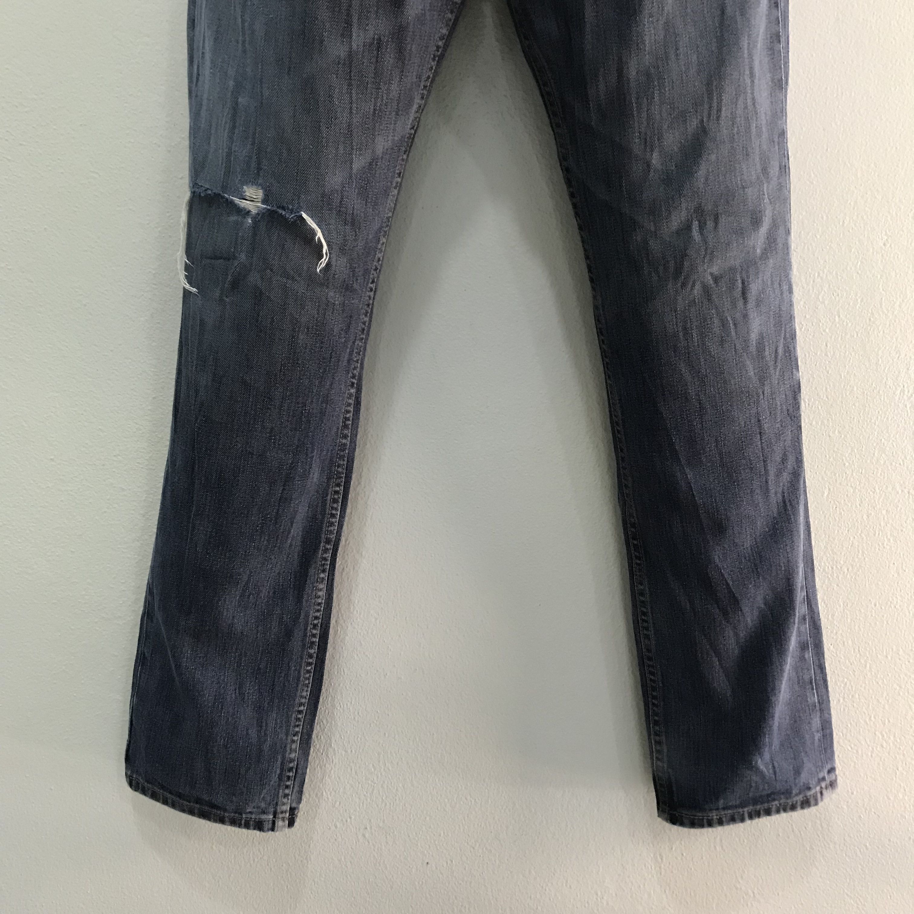 Levi's Vintage Retro Levis 511 Slim Straight Distressed Ripped Knee Size US 34 / EU 50 - 4 Thumbnail