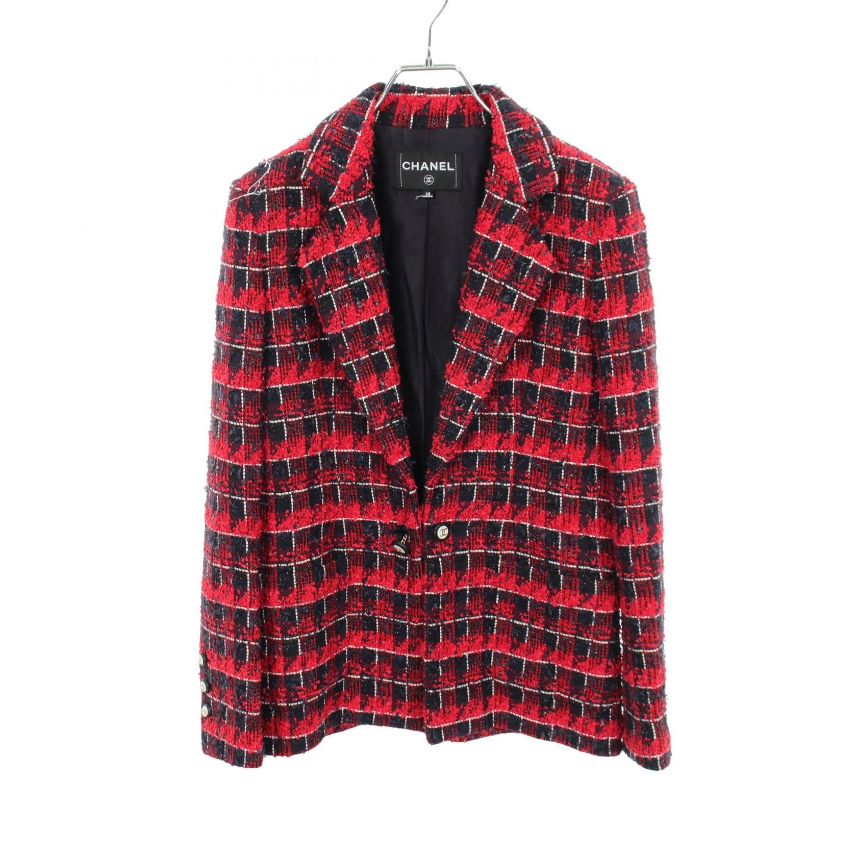 Chanel Chanel Chanel Coco Mark Button Tweed Tailored Jacket Textile Outerwear P77211V68828 DUTY FREE for USA Size ONE SIZE - 1 Thumbnail