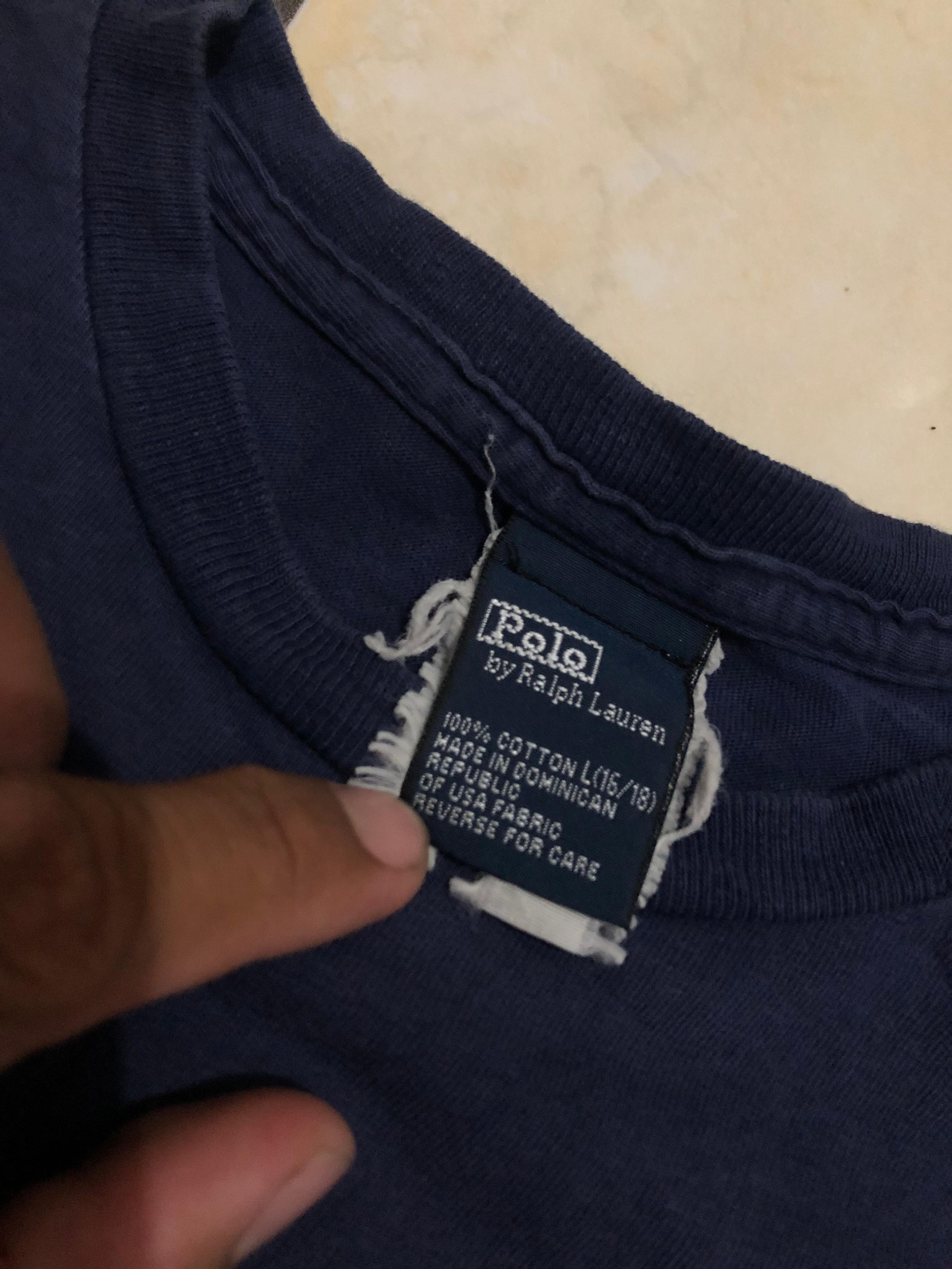 Polo Ralph Lauren VINTAGE Polo by Ralph Lauren Navy Block Logo Long Sleeve Tee Size S / US 4 / IT 40 - 4 Thumbnail