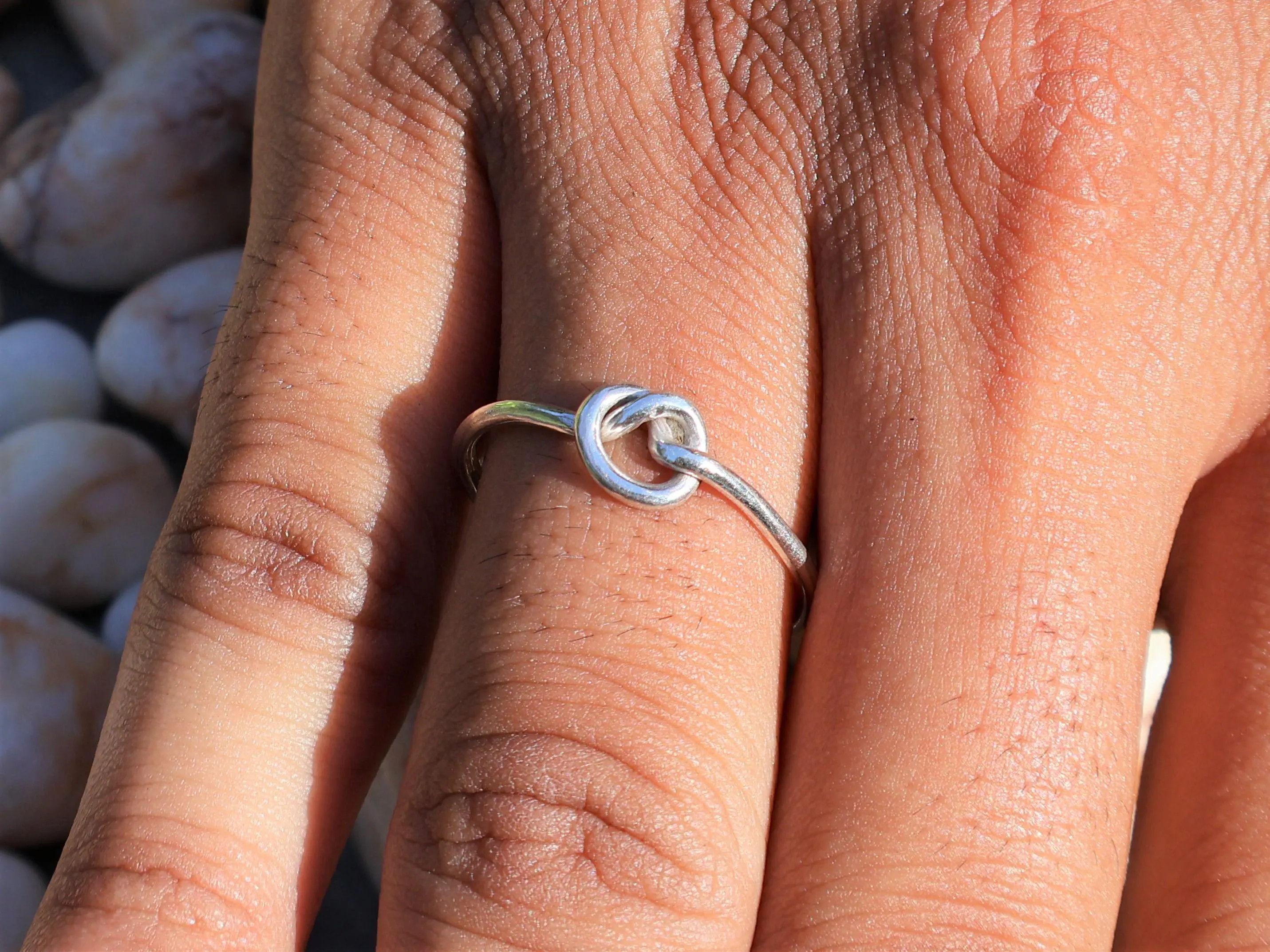 Handmade Silver Knot Ring, 925 Silver Handmade Ring, Tie Knot Jewelry Size ONE SIZE - 8 Thumbnail