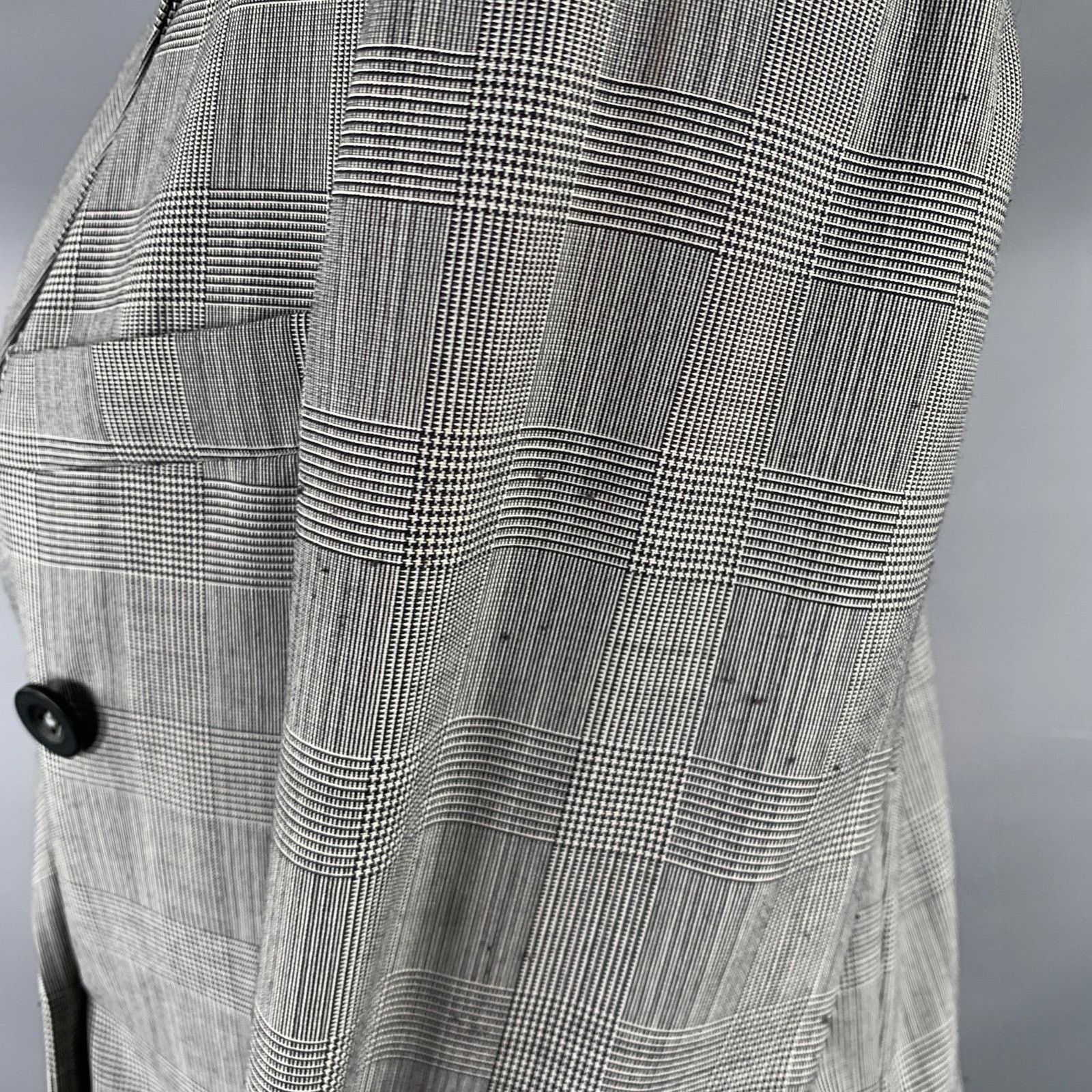 Ksubi KSUBI Size S Black White Polyester Wool Glen Plaid Blazer Size S / US 4 / IT 40 - 4 Thumbnail