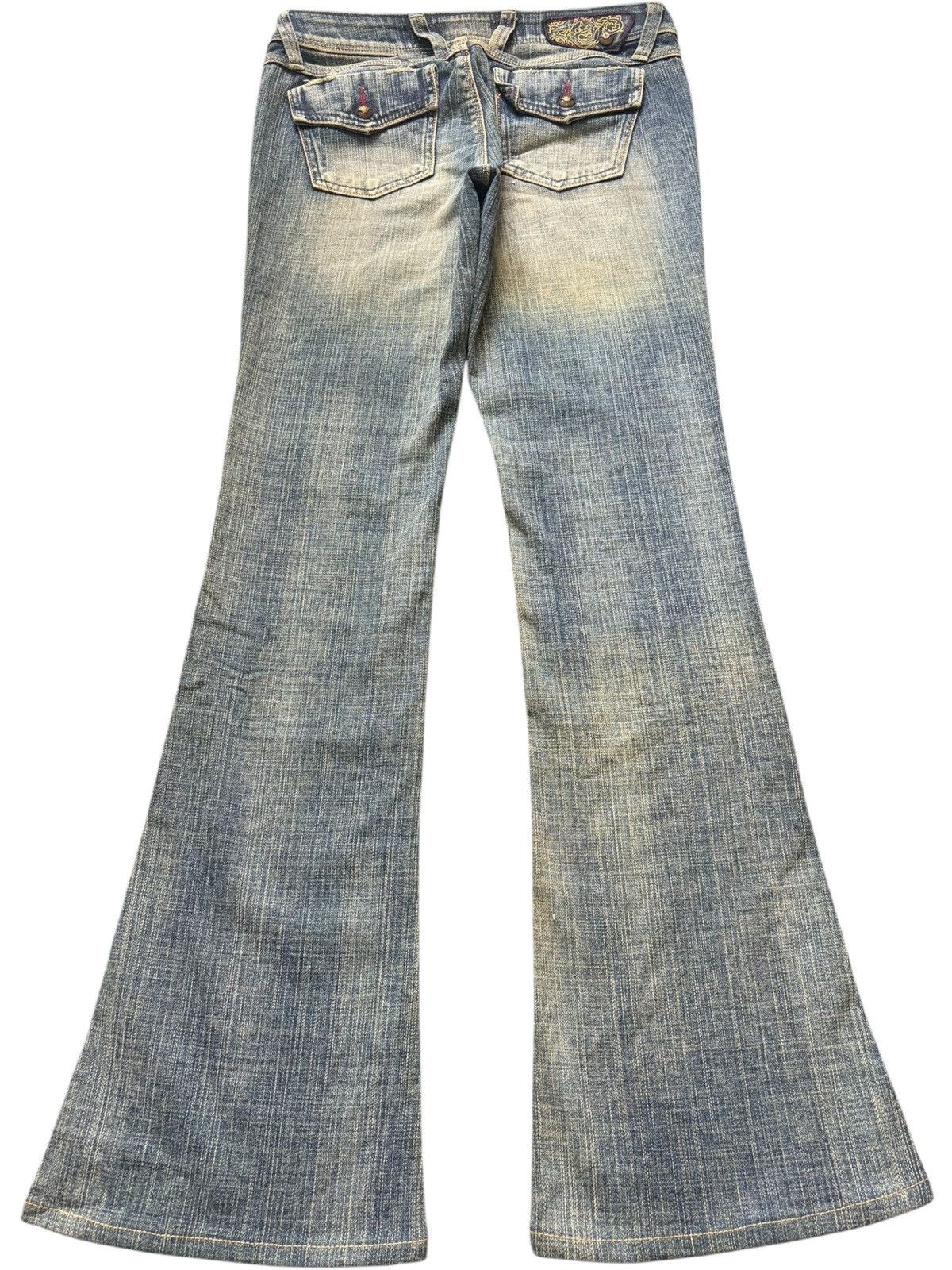 Diesel Vintage Japanese Brand Distress Low Rise Flare Jeans Size 28" / US 6 / IT 42 - 2 Thumbnail