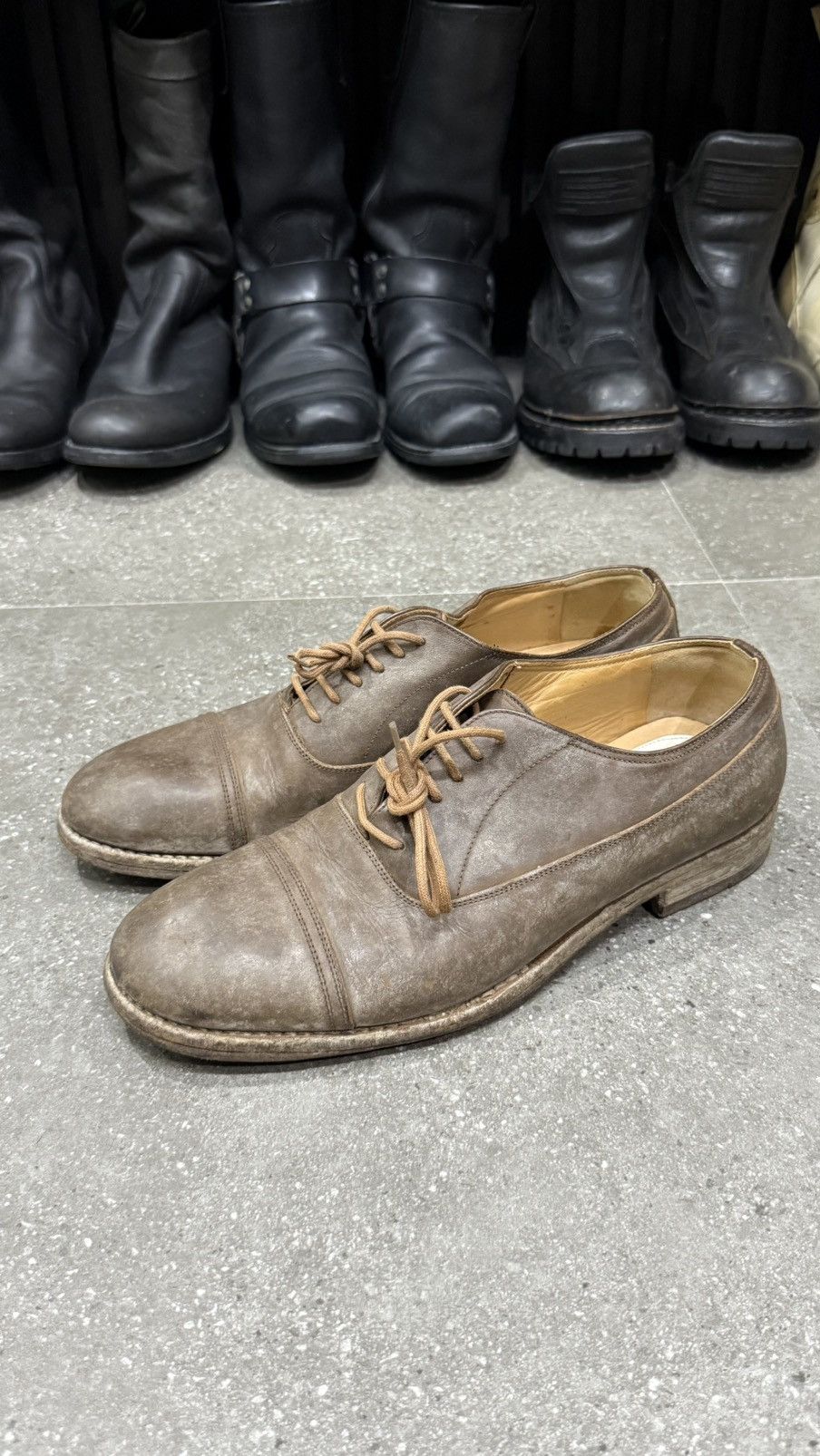 Archival Clothing x Leather Maison Margiela Mold Effect Leather Oxford Shoes in Brown (Size 8.5)