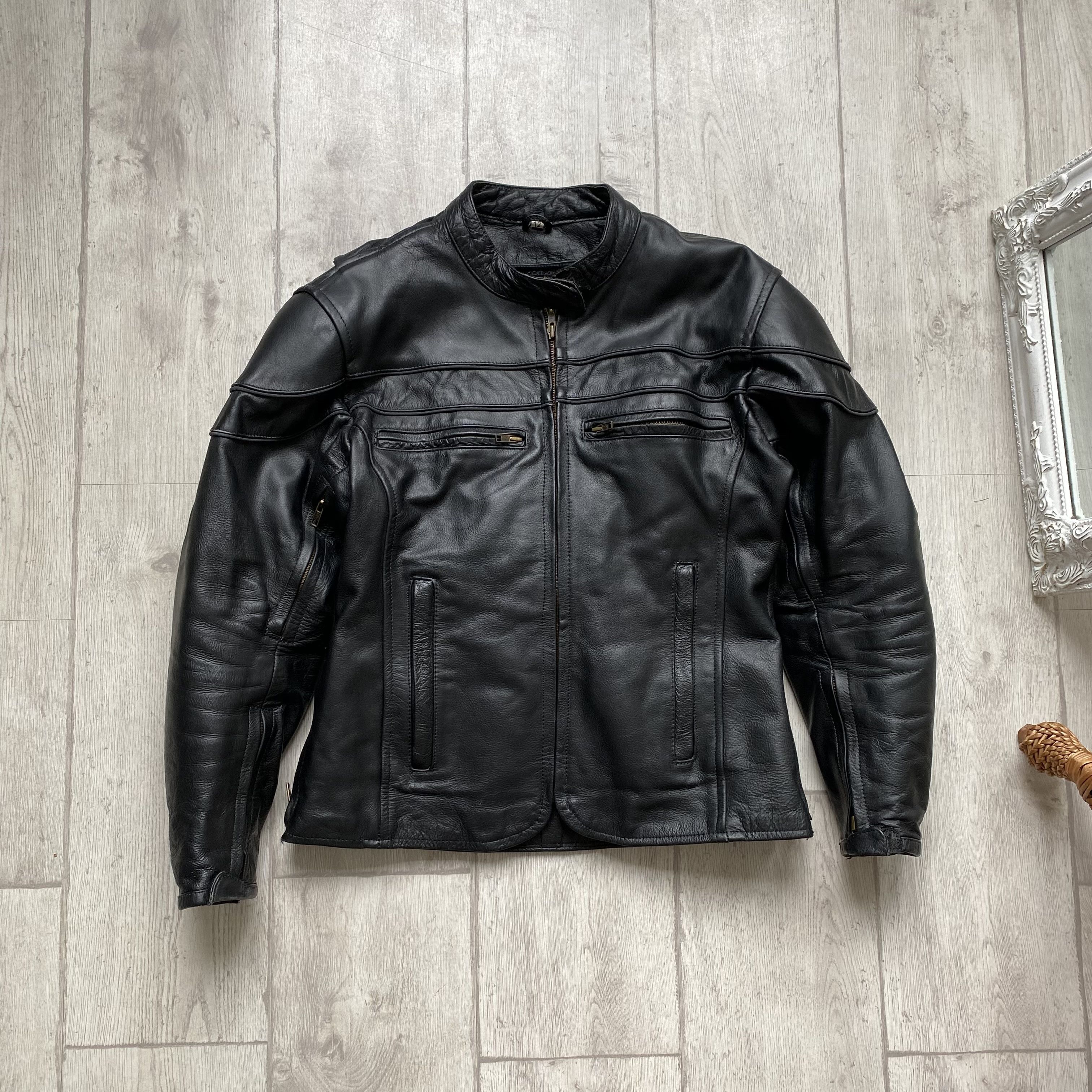 Harley Davidson 🏍️Vintage Leater Biker Jacket Moto Racing Avant-garde Size M / US 6-8 / IT 42-44 - 5 Thumbnail
