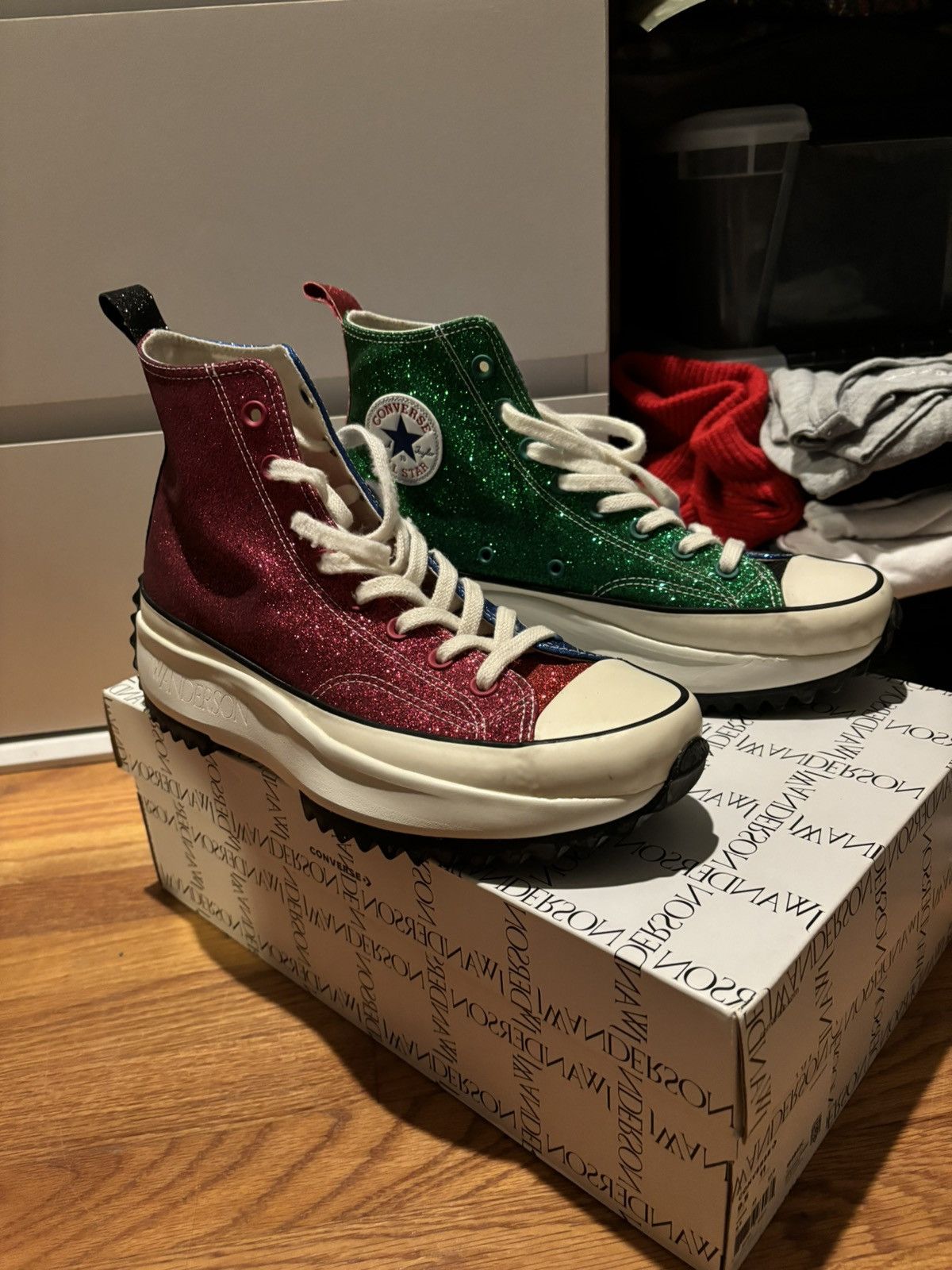 Converse x jw anderson glitter run star hike best sale