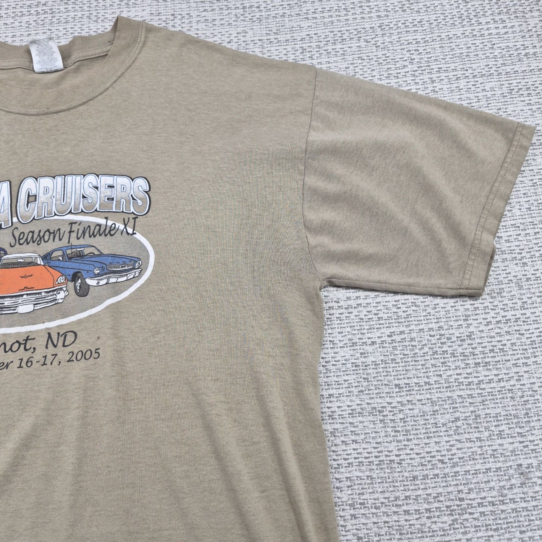 Jerzees VINTAGE Dakota Cruisers Shirt Mens XL Beige Jerzees Car Show Minot ND 2005 Size US XL / EU 56 / 4 - 4 Thumbnail