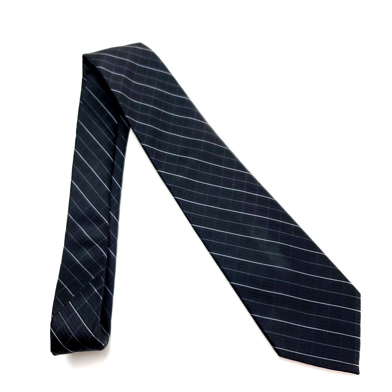 Calvin Klein Calvin Klein Silk Tie Woven Black White Plaid Extra Short Sk Size ONE SIZE - 6 Thumbnail