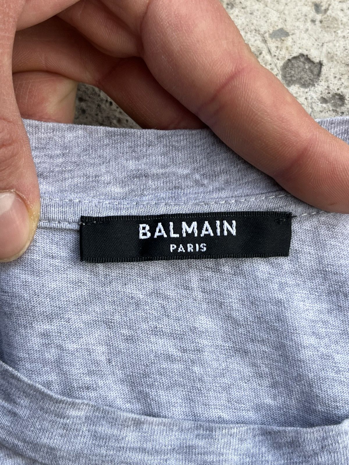 Balmain Rare Balmain Paris Logo Slim Fit Grey T-Shirt Tee Size US S / EU 44-46 / 1 - 6 Thumbnail