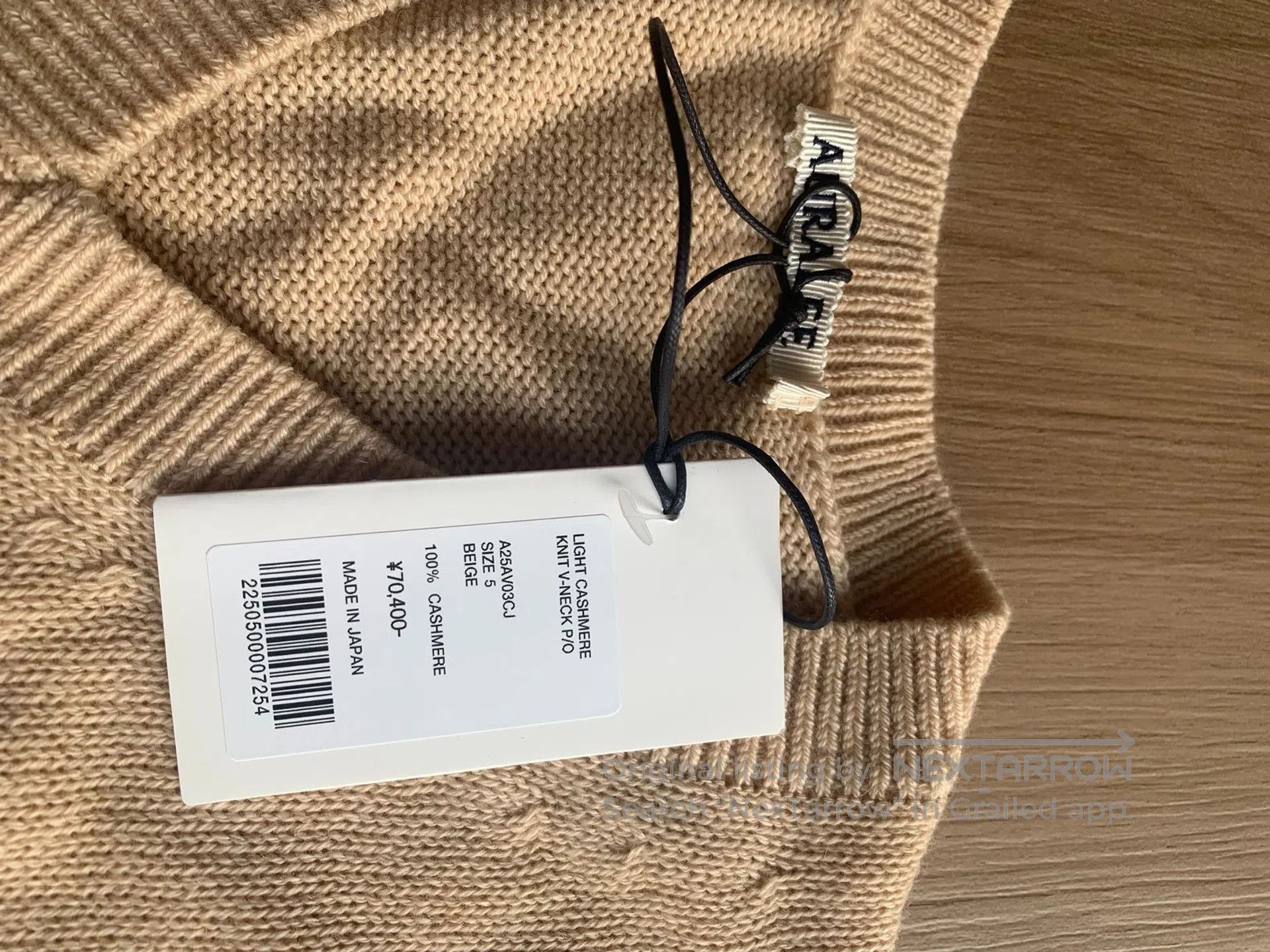 Auralee AURALEE 25AW Knit V-Neck Light Cashmere. Size US XXL / EU 58 / 5 - 3 Thumbnail