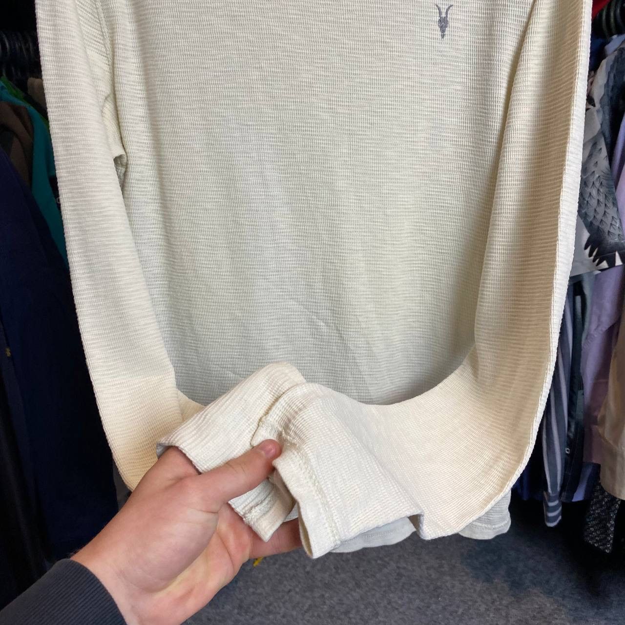 Allsaints × Designer Mens Allsaints Small logo basic y2k streetwear sweater Size US M / EU 48-50 / 2 - 5 Thumbnail