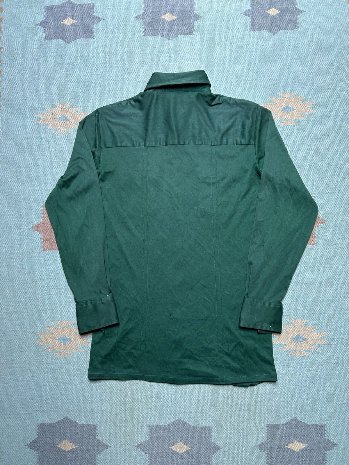 Vintage 70s button shirt polyester dagger collar distressed Medium Size US M / EU 48-50 / 2 - 2 Thumbnail