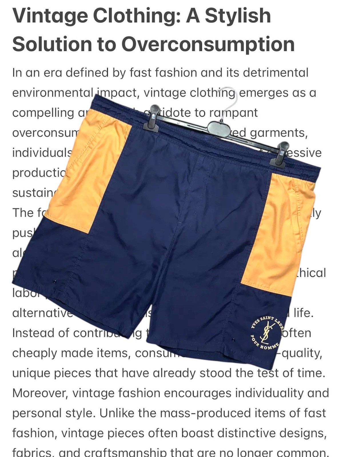 Yves Saint Laurent Vintage shorts Yves Saint Laurent big logo XXL/XXXL logo Size US 40 / EU 56 - 1 Thumbnail