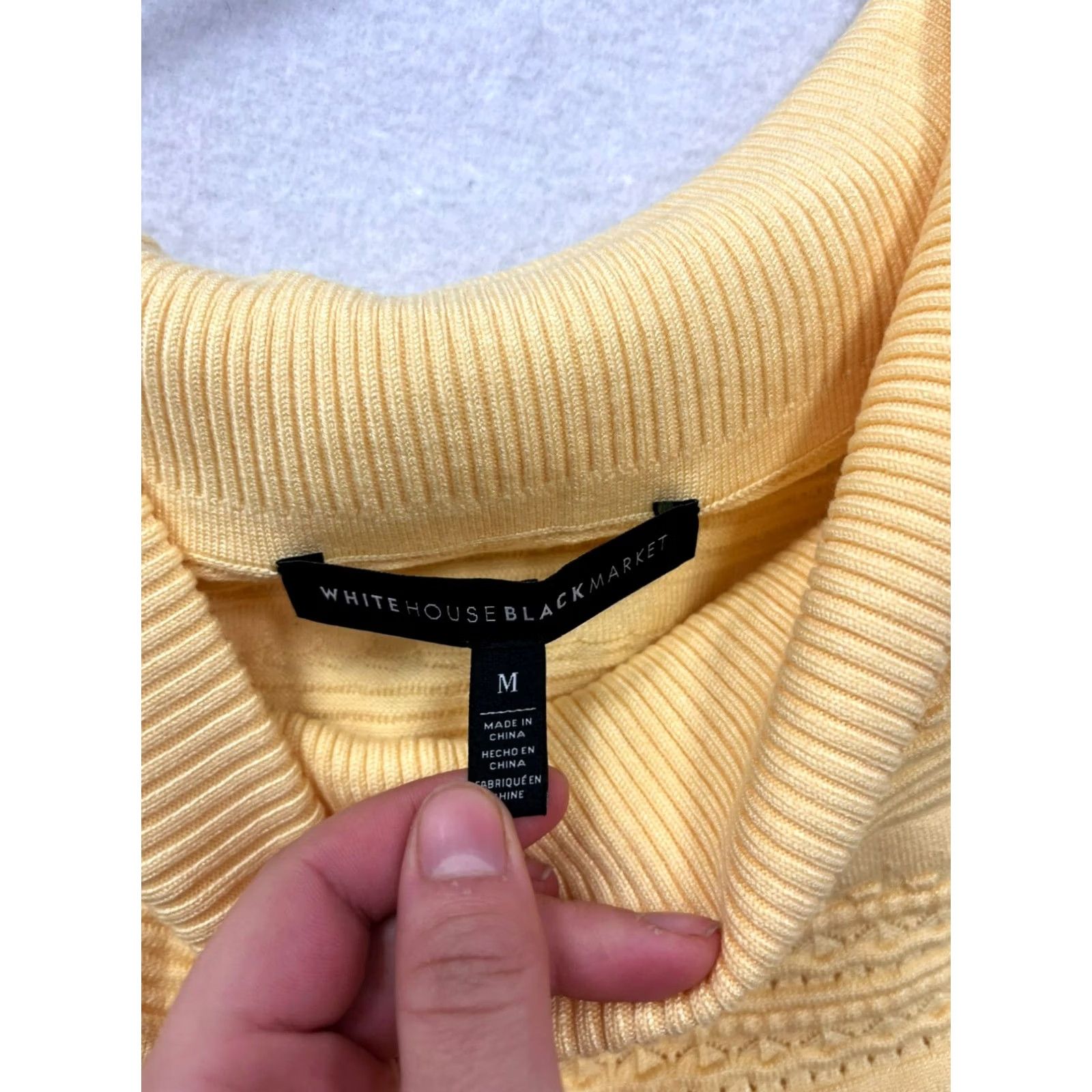 White House Black Market Yellow Sleeveless Textured Knit Cowl Neck Top Womens M Size M / US 6-8 / IT 42-44 - 4 Thumbnail