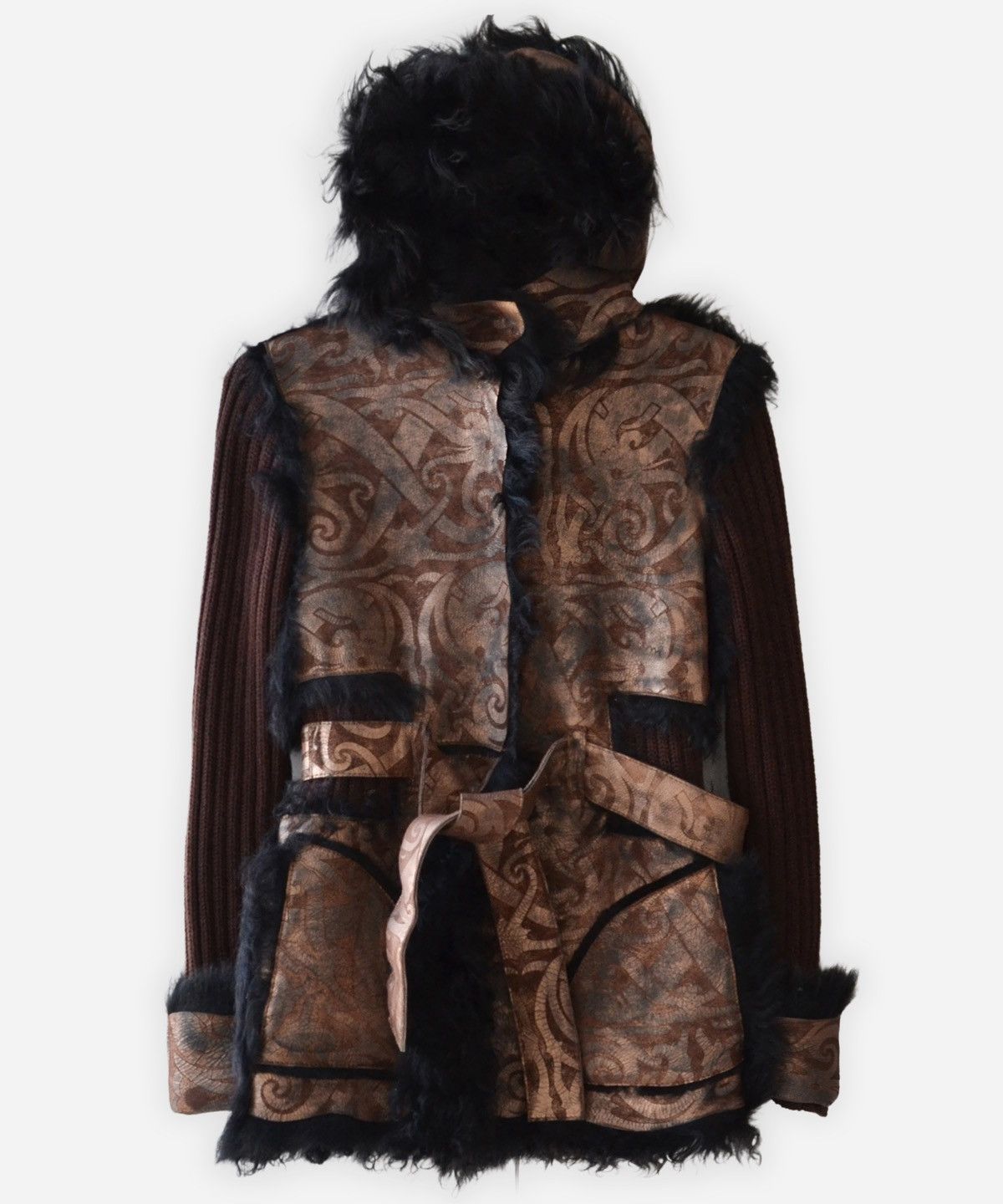 Roberto Cavalli 🔴 ROBERTO CAVALLI Leather Jacket Coat Shearling Wool Fur Size S / US 4 / IT 40 - 2 Thumbnail
