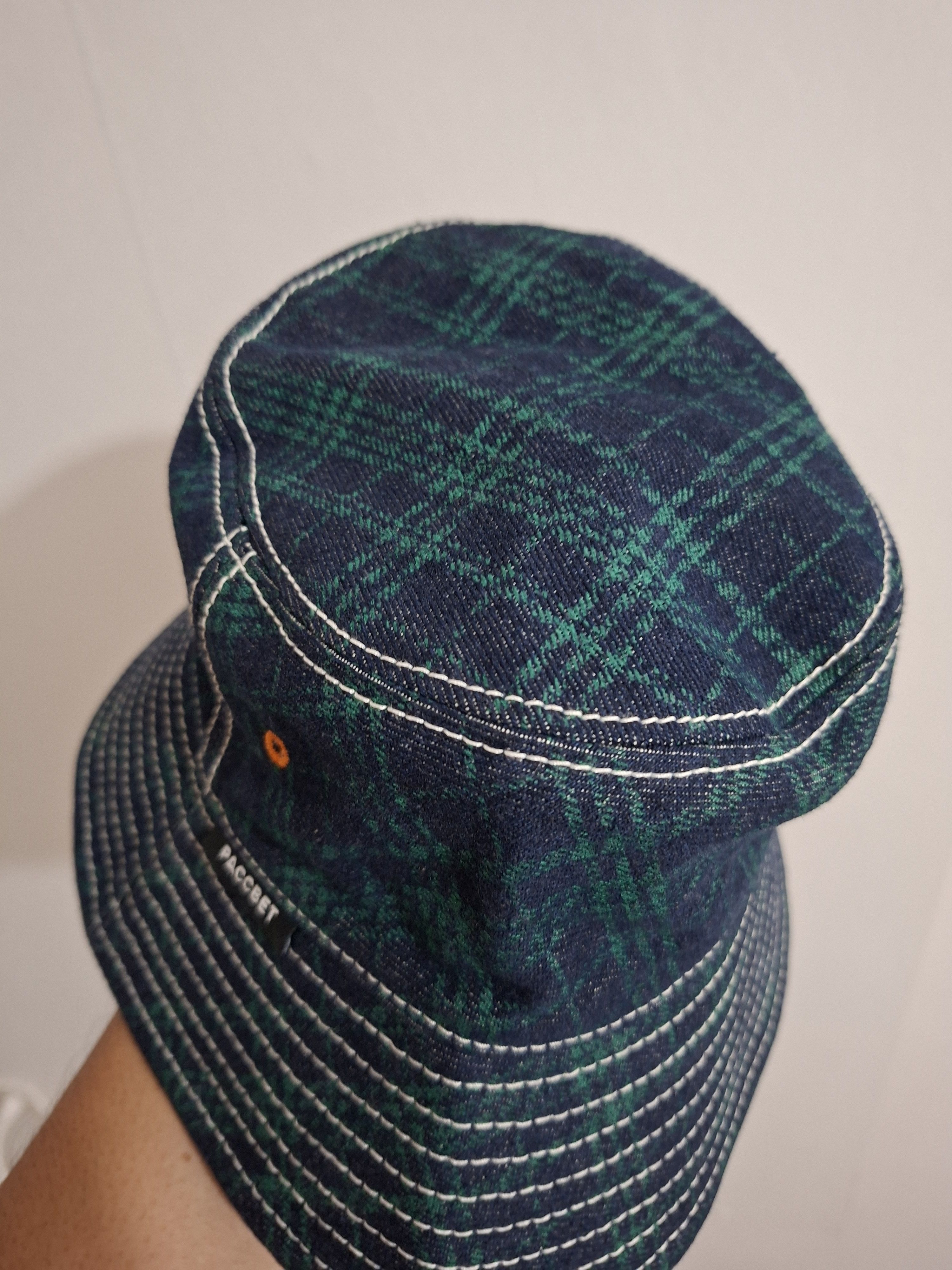 PACCBET Rassvet Navy and Green Check Contrast Stitch Bucket Hat Size ONE SIZE - 3 Thumbnail