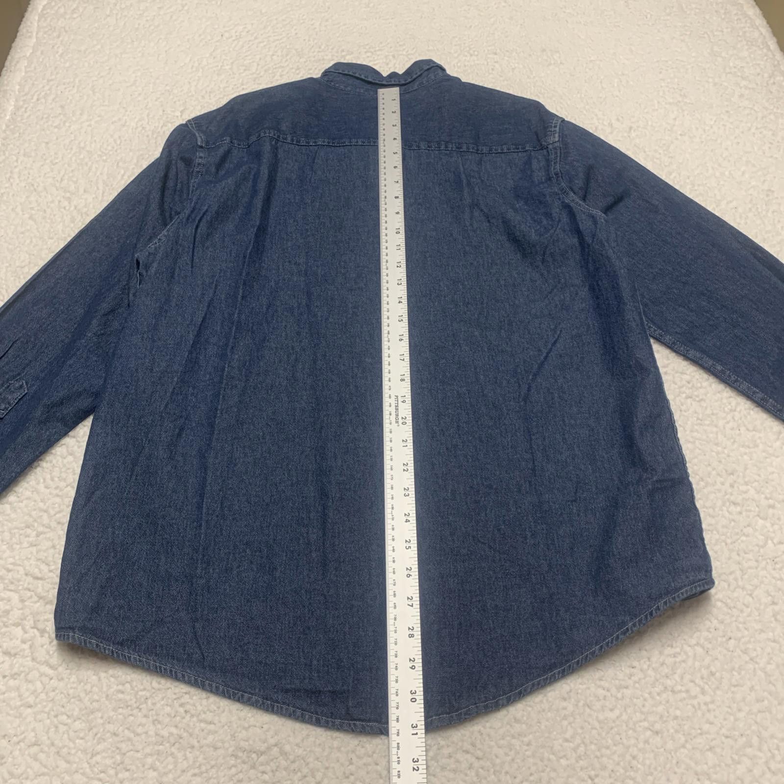 Other Port & Company Men's Large Denim Blue NYCHA Button-Up Shirt Size US L / EU 52-54 / 3 - 5 Thumbnail