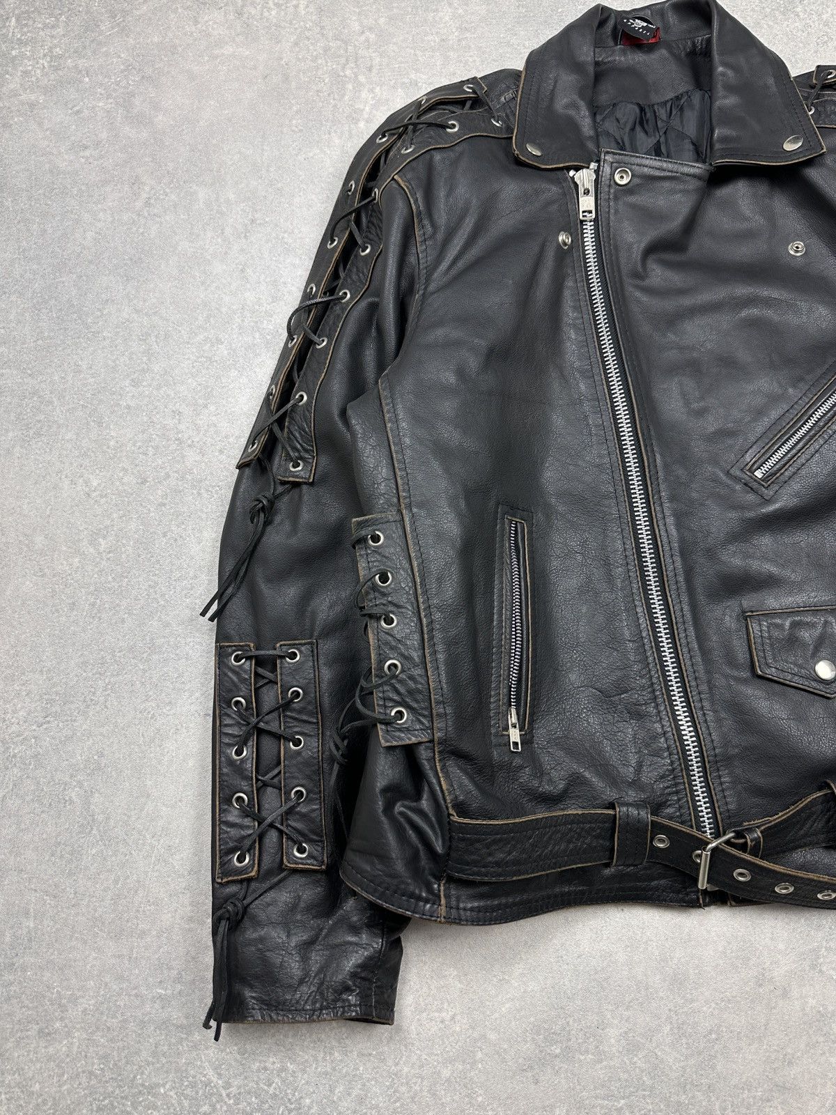 Japanese Brand × Vintage Vintage Leather Biker Jacket Eagle Embroidery Dirty-12 Size US XL / EU 56 / 4 - 6 Thumbnail