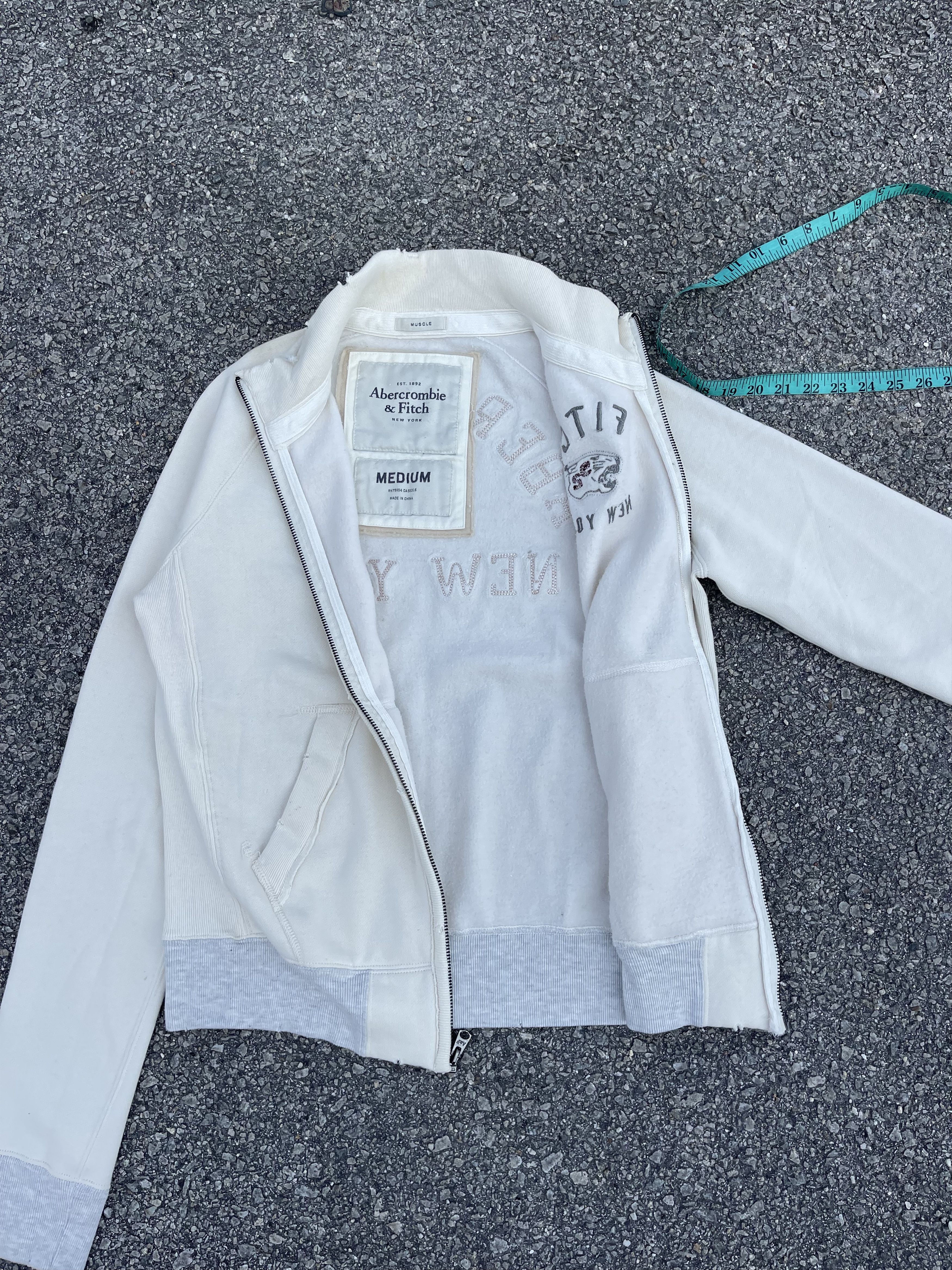 Abercrombie & Fitch White A&F Zipper Jumper Back Hit Size US M / EU 48-50 / 2 - 14 Thumbnail