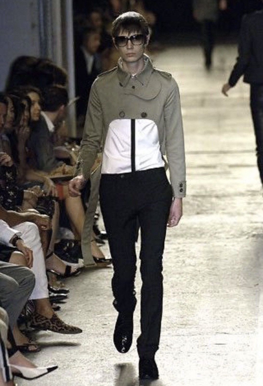 Dior × Hedi Slimane Dior Homme SS04 “strip” shiny wool trousers