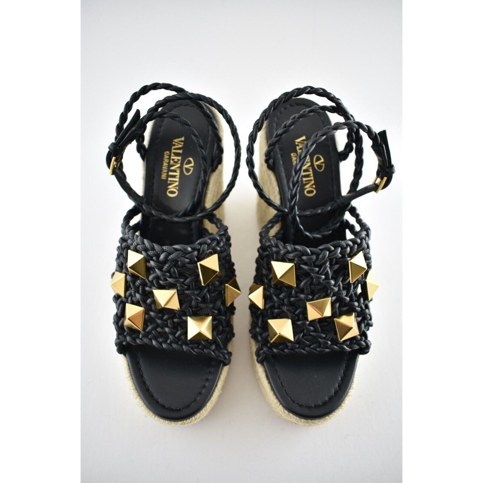 Valentino Rockstud Roman Stud Espadrille Wedge Lace Up Sandal 40 Size US 10 / IT 40 - 6 Thumbnail