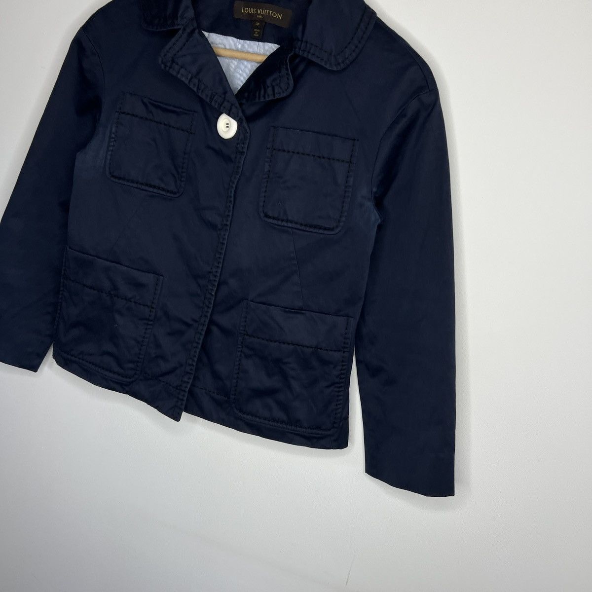 Louis Vuitton Louis Vuitton Navy Blazer Jacket Classic Luxury Cotton Size XS / US 0-2 / IT 36-38 - 2 Thumbnail