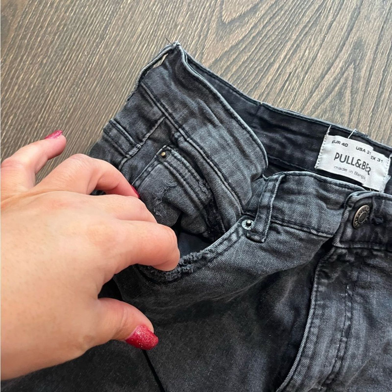 Pull & Bear Pull & Bear Skinny Leg Black High Rise Jeans Size 31 Size 31" - 4 Thumbnail