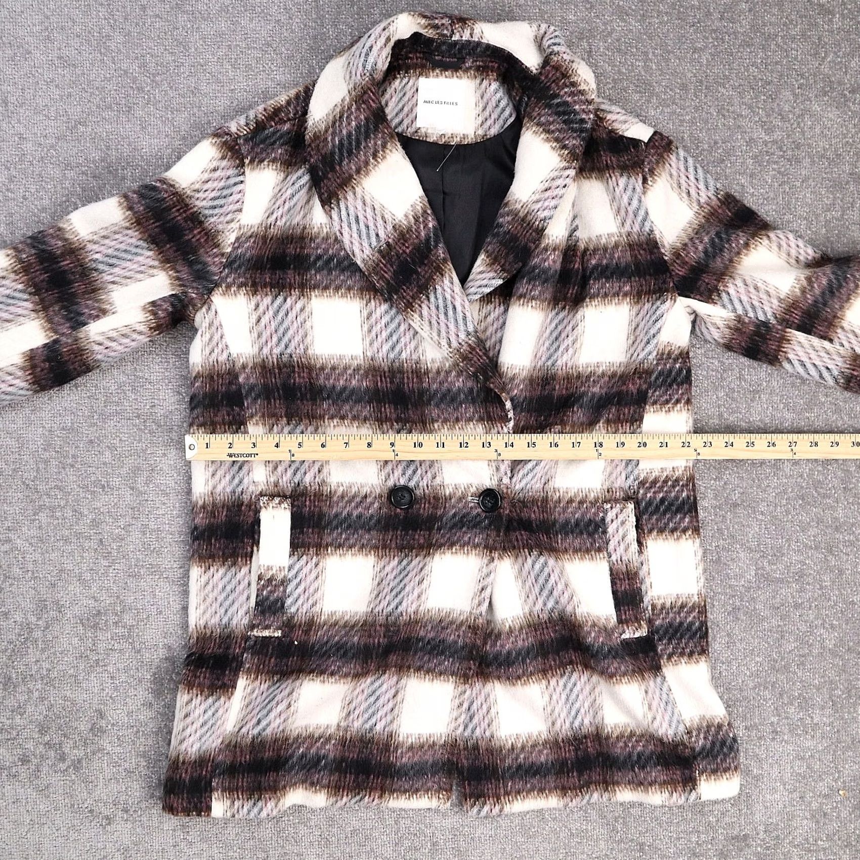 Anthropologie Anthropologie Avec Les Filles L Multicolor Plaid Double Breasted Coat Button Lined Casual Fall Winter Women Size L / US 10 / IT 46 - 5 Thumbnail