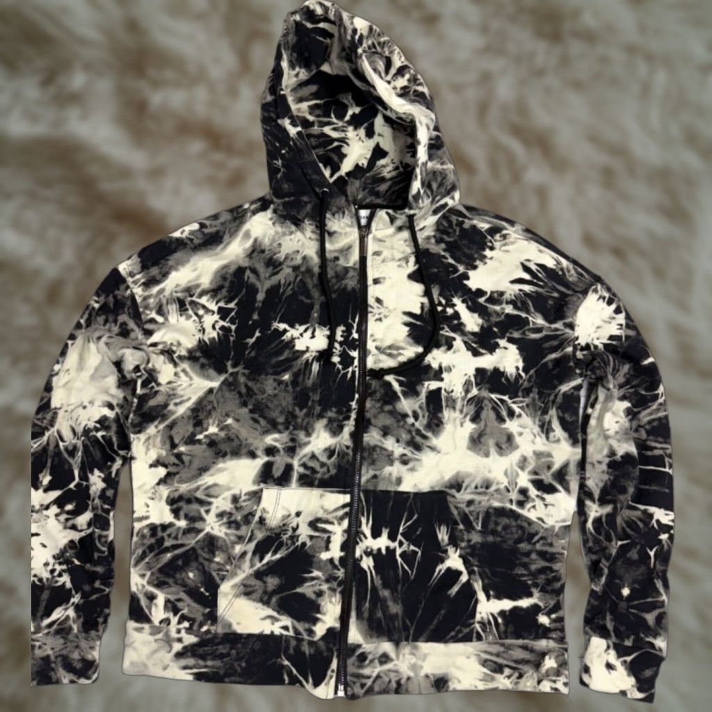 Vintage John + Jenn Womens Zip Front Hoodie XS Black Beige Abstract Print Loose Fit Size XS / US 0-2 / IT 36-38 - 1 Thumbnail