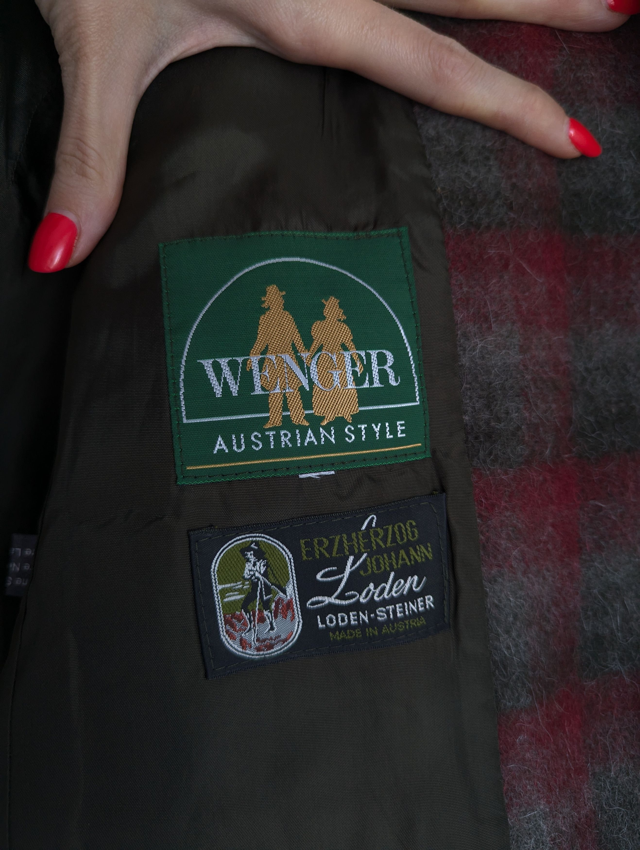 Vintage Wenger Austrian Loden Wool Jacket Vintage Tartan Red Green Size L / US 10 / IT 46 - 9 Thumbnail