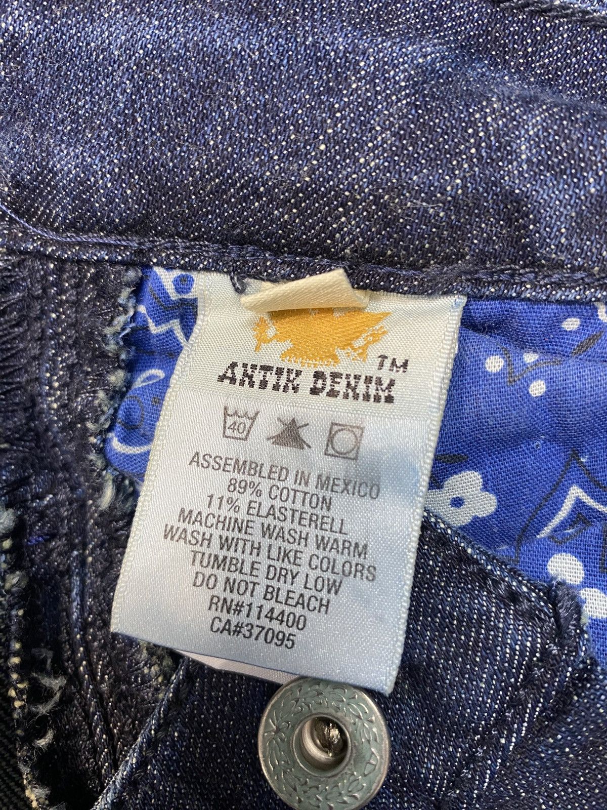 Antik Denim Hype Antik Denim Indigo Jeans Embroidery Logo Size 31" - 11 Thumbnail
