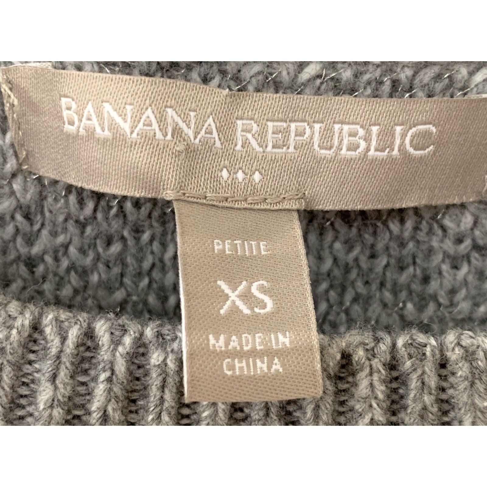 Banana Republic BANANA REPUBLIC Petite Womens Pullover Sweater Gray XS Soft Size XS / US 0-2 / IT 36-38 - 4 Thumbnail