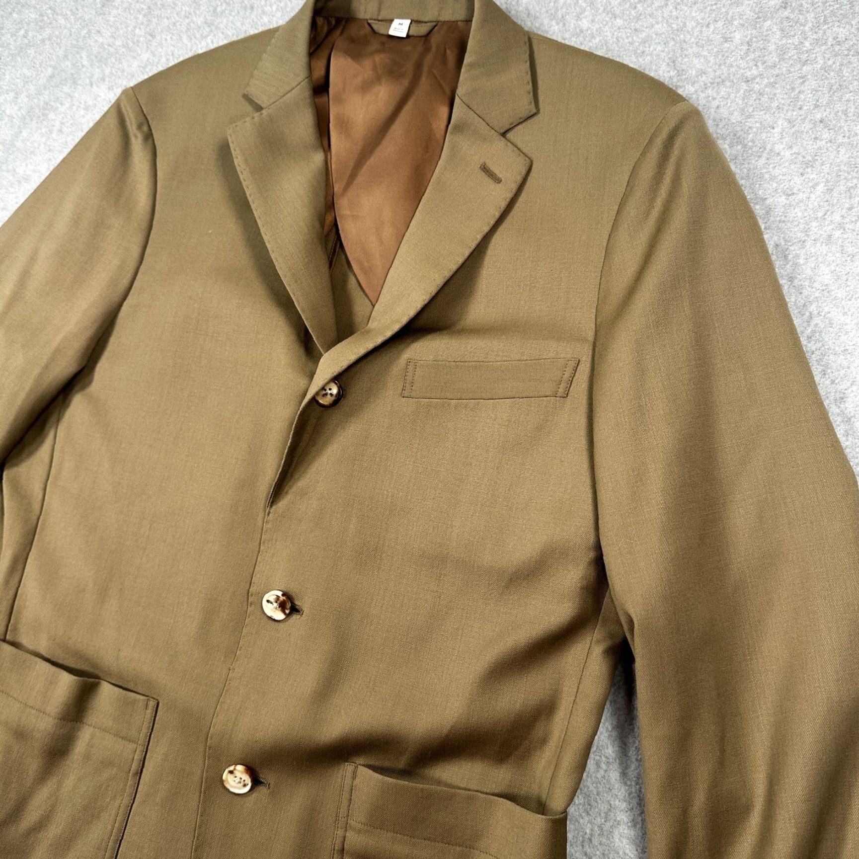 Vintage Wills Blazer Mens Medium Brown Classic Two Button Jacket Patch Pockets Casual Size 40R - 4 Thumbnail