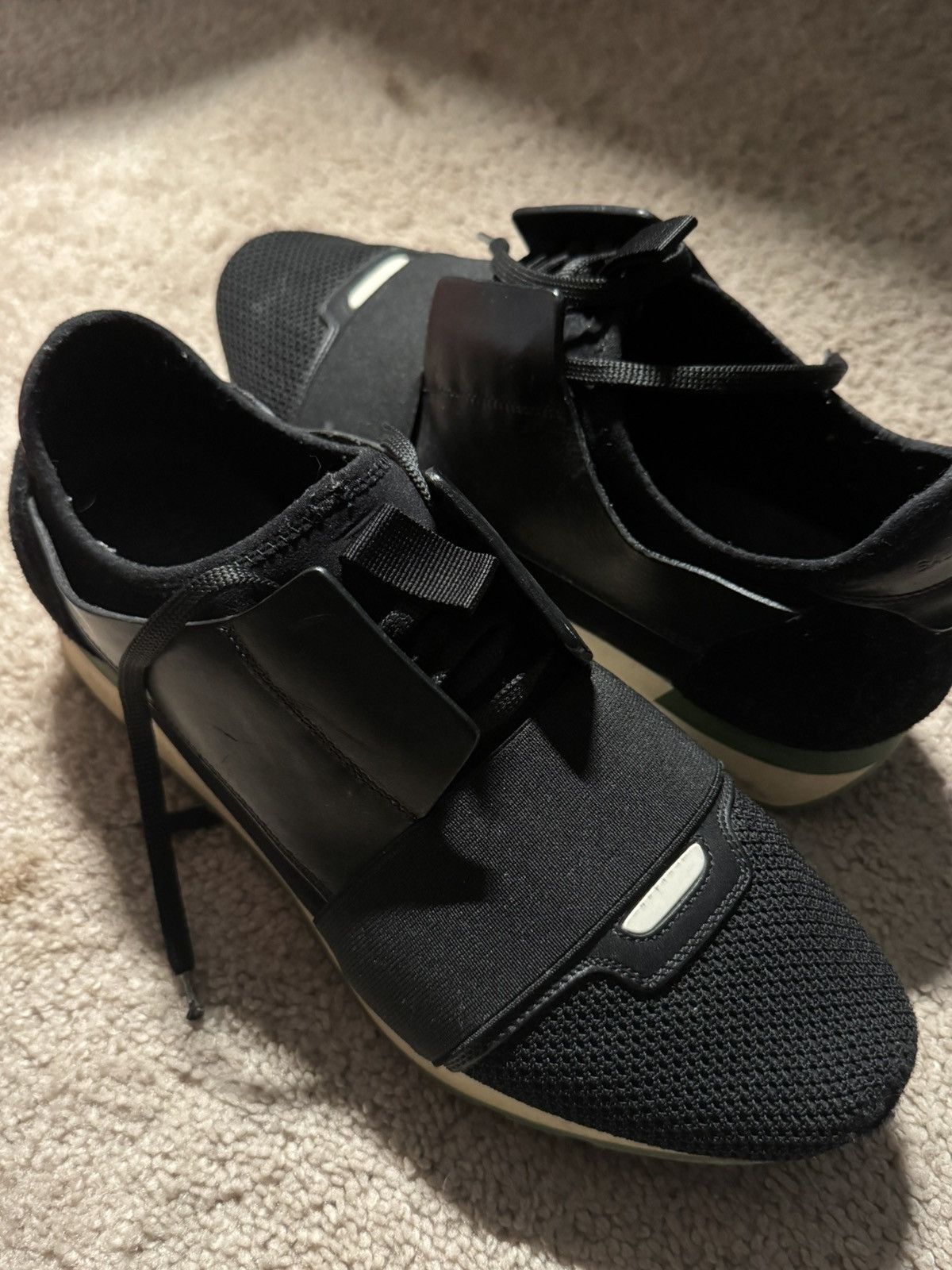 Balenciaga Balenciaga Race Runner Sneakers - 4 Black Size US 8 / EU 41 - 3 Thumbnail