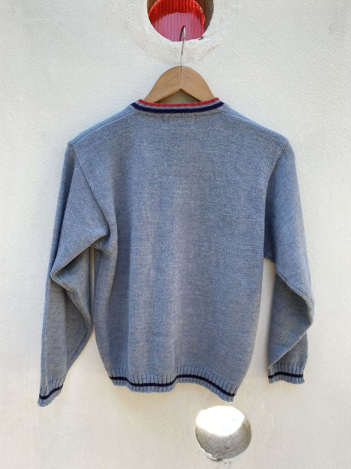 Designer × Vintage POPEYE Gray V-Neck Sweater Size L / US 10 / IT 46 - 9 Thumbnail