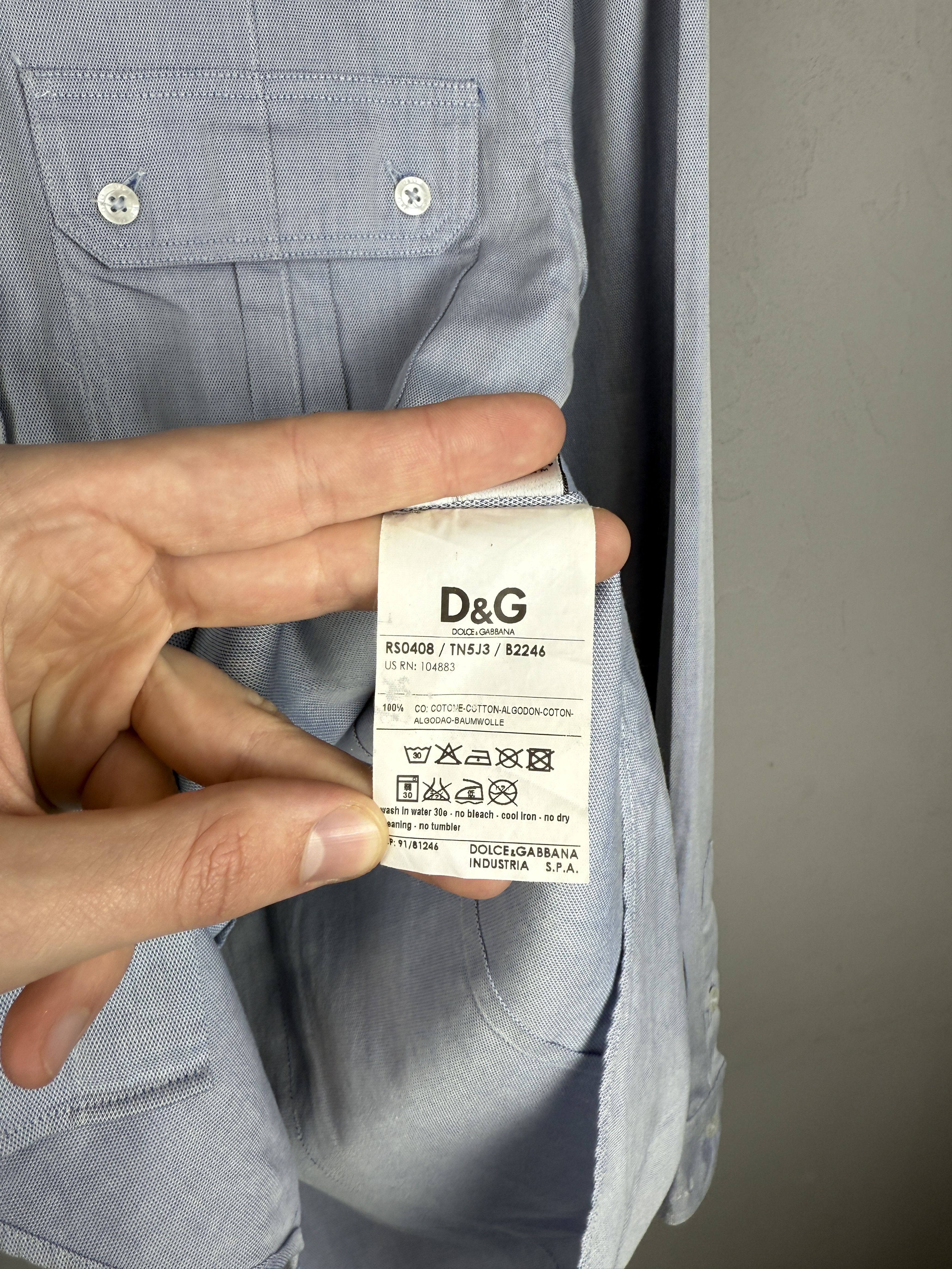 Designer × Dolce & Gabbana Dolce & Gabbana Shirt Blue Slim Button Down Casual Cotton Size US M / EU 48-50 / 2 - 9 Thumbnail