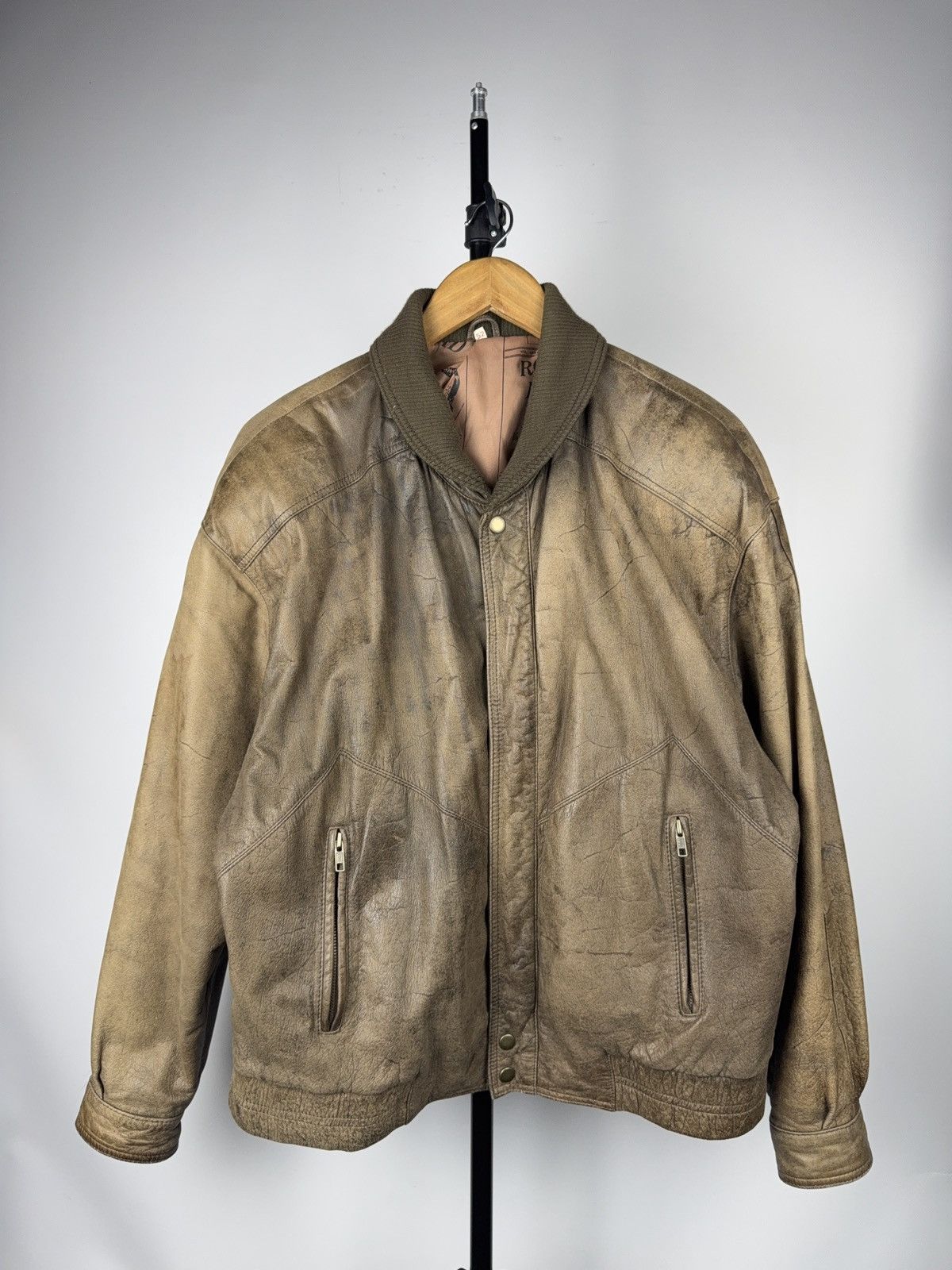 Genuine Leather Vintage Leather Bomber Aviator Flight Jacket Avirex Style Size US L / EU 52-54 / 3 - 1 Thumbnail