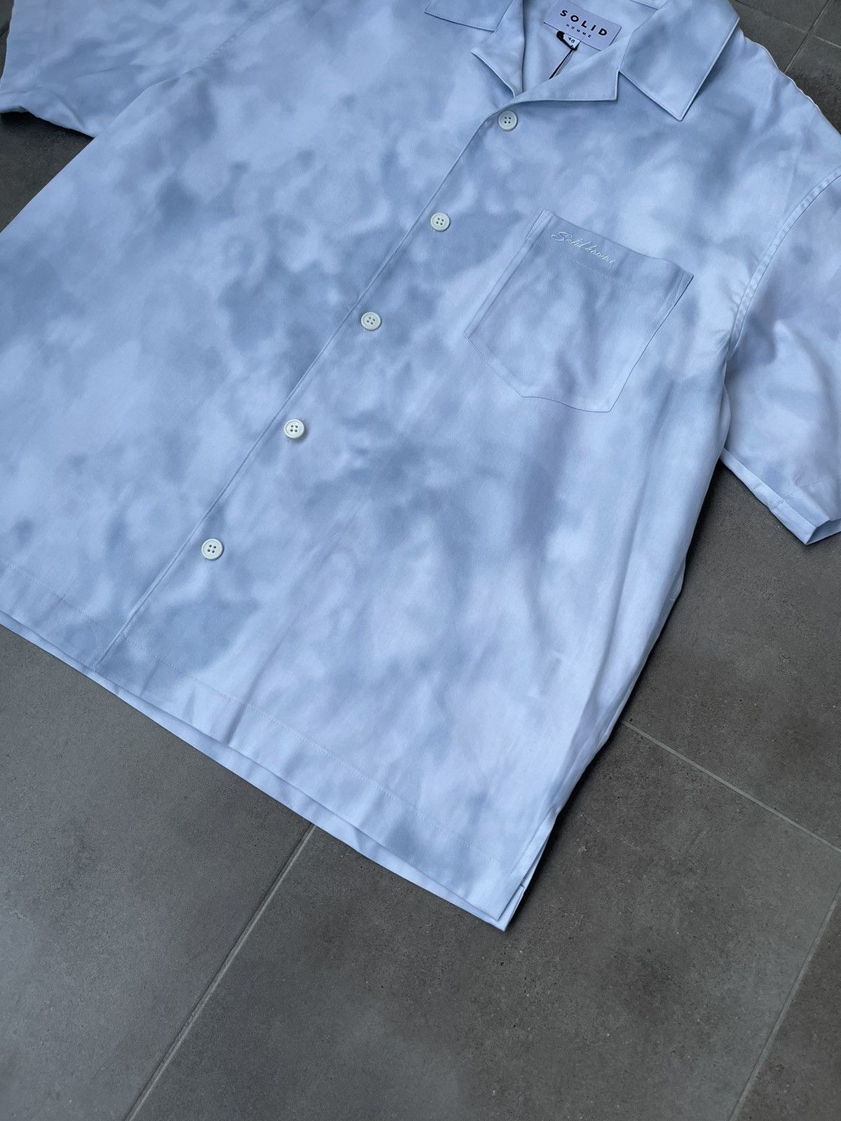 Wooyoungmi !DS! SS23 Solid Homme Sky Cloud Short Sleeve Button UP Shirt Size US M / EU 48-50 / 2 - 10 Thumbnail