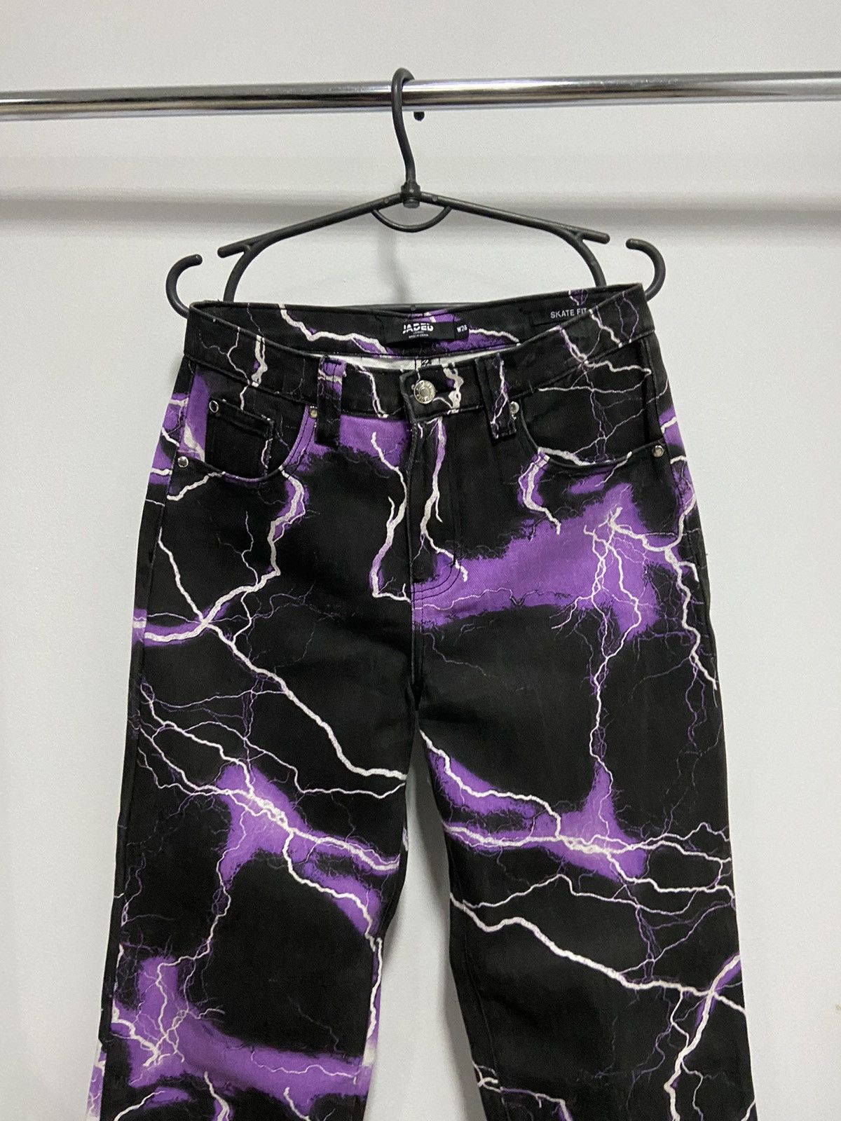 Jaded London × Vintage Jaded London Vintage jeans lightning overprint denim pants Size US 28 / EU 44 - 2 Thumbnail