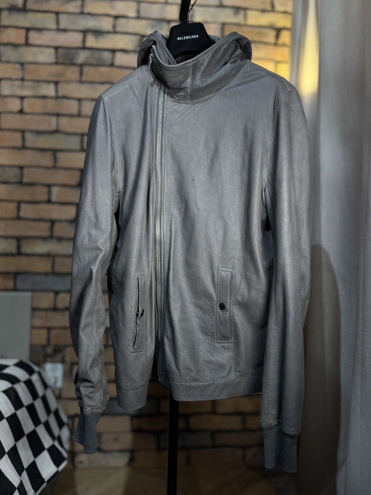 一時価格Rick Owens bullet xs 古着 Rick Owens F/W15 Sphinx Bullet Scuba Hooded Leather Jacket | Grailed