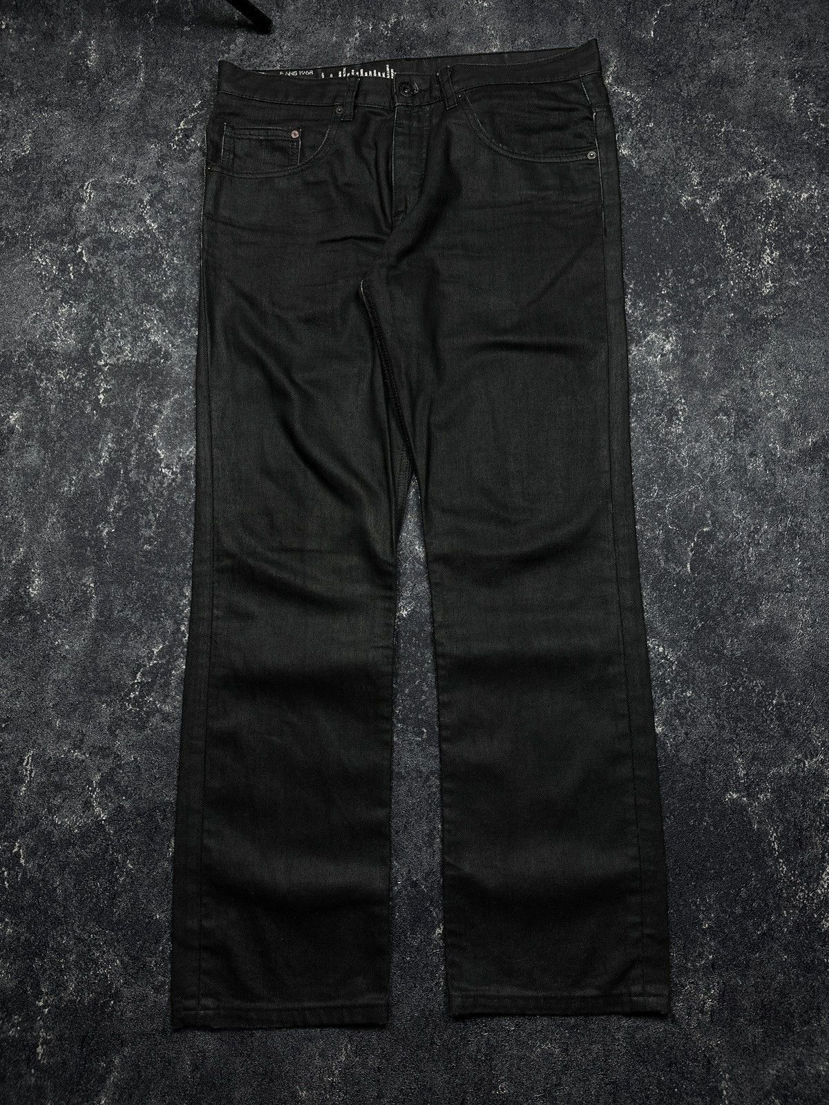 Y2K LGB IfSixWasNine Dior Style Black Waxed Denim Jeans